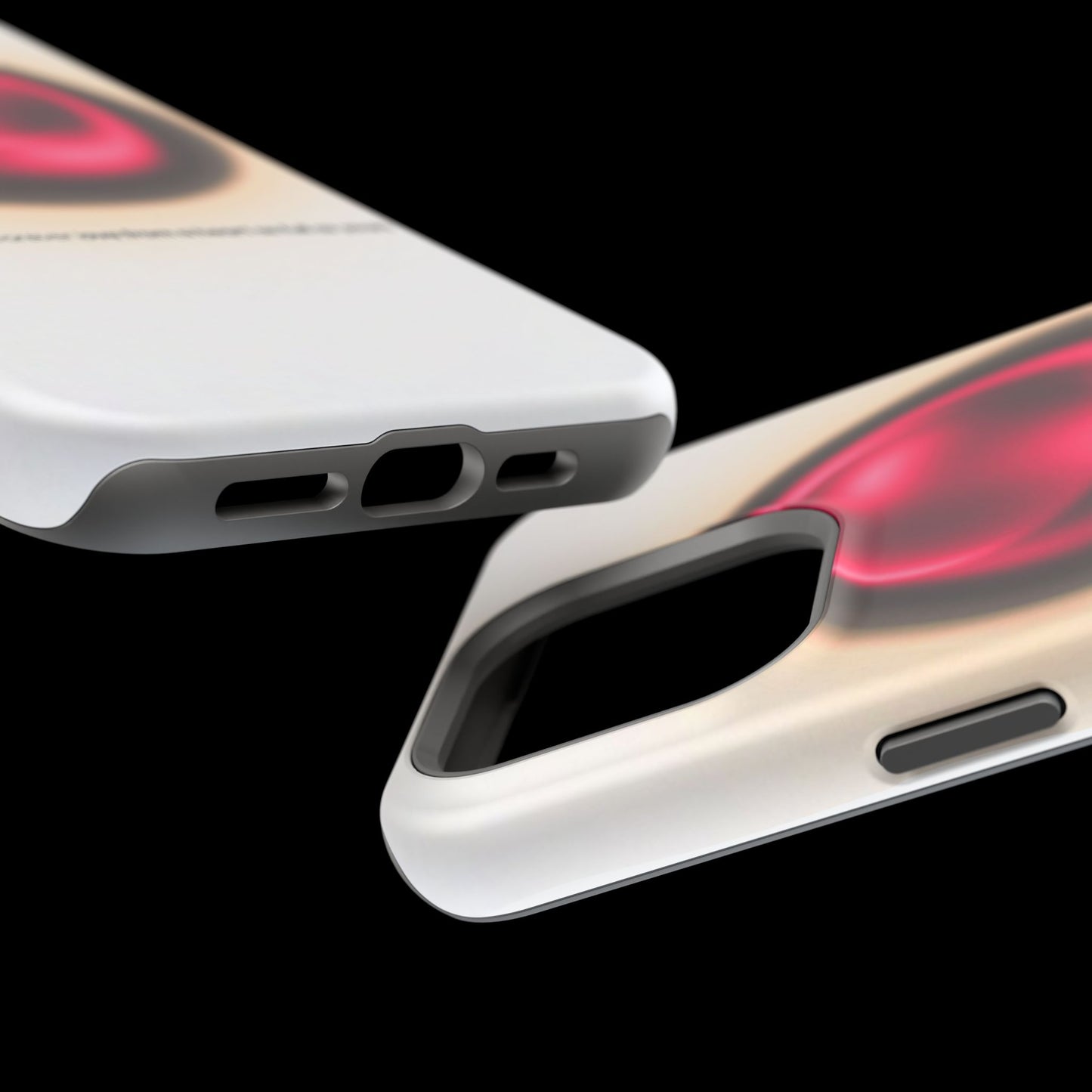 Protective Phone Case — Red Pearl Heart Design with 'You deserve a forever love' Text