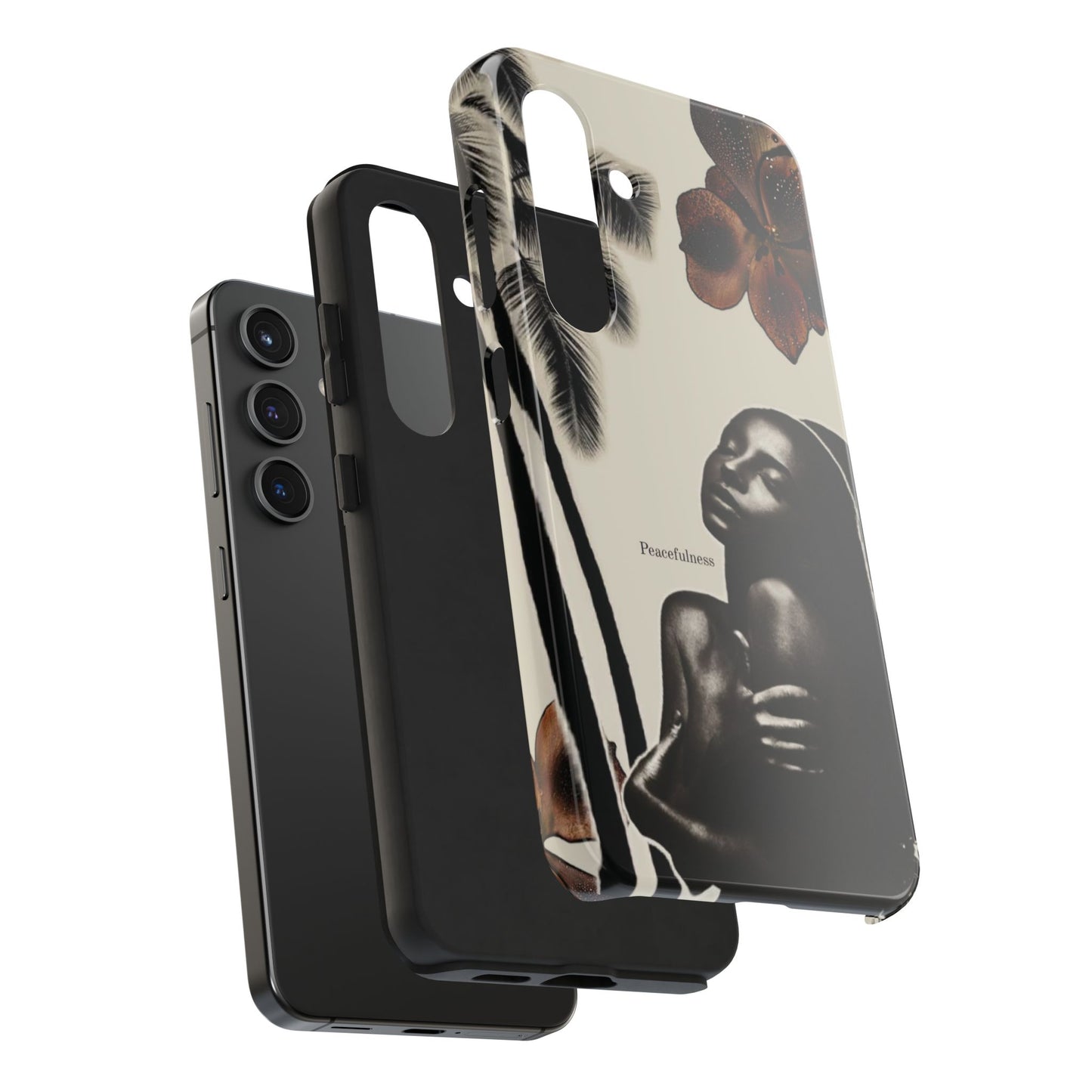Tough Phone Case — "Peacefulness" Artistic Black Woman Floral Design