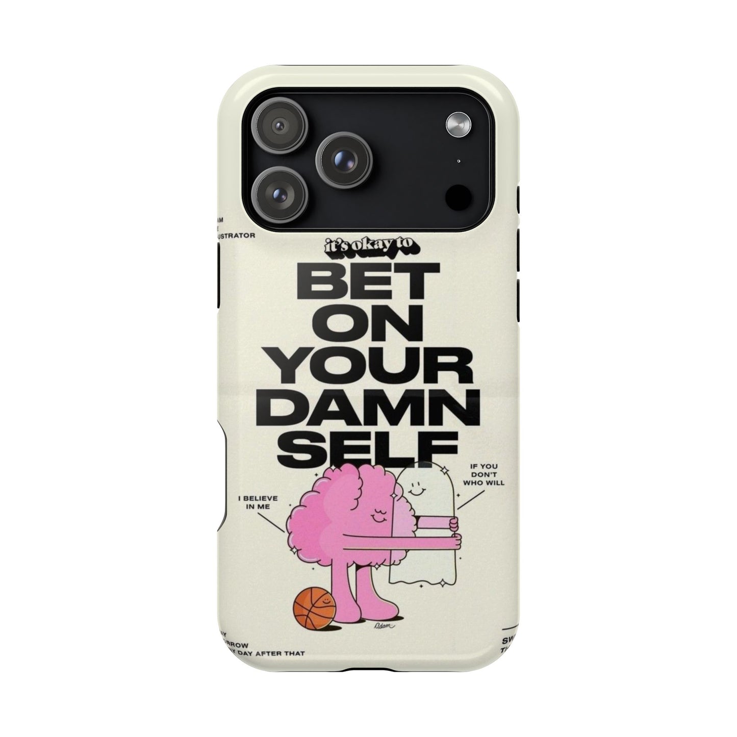 Magnetic Impact-Resistant Case — "Bet On Your Damn Self" Motivational Phone Cover