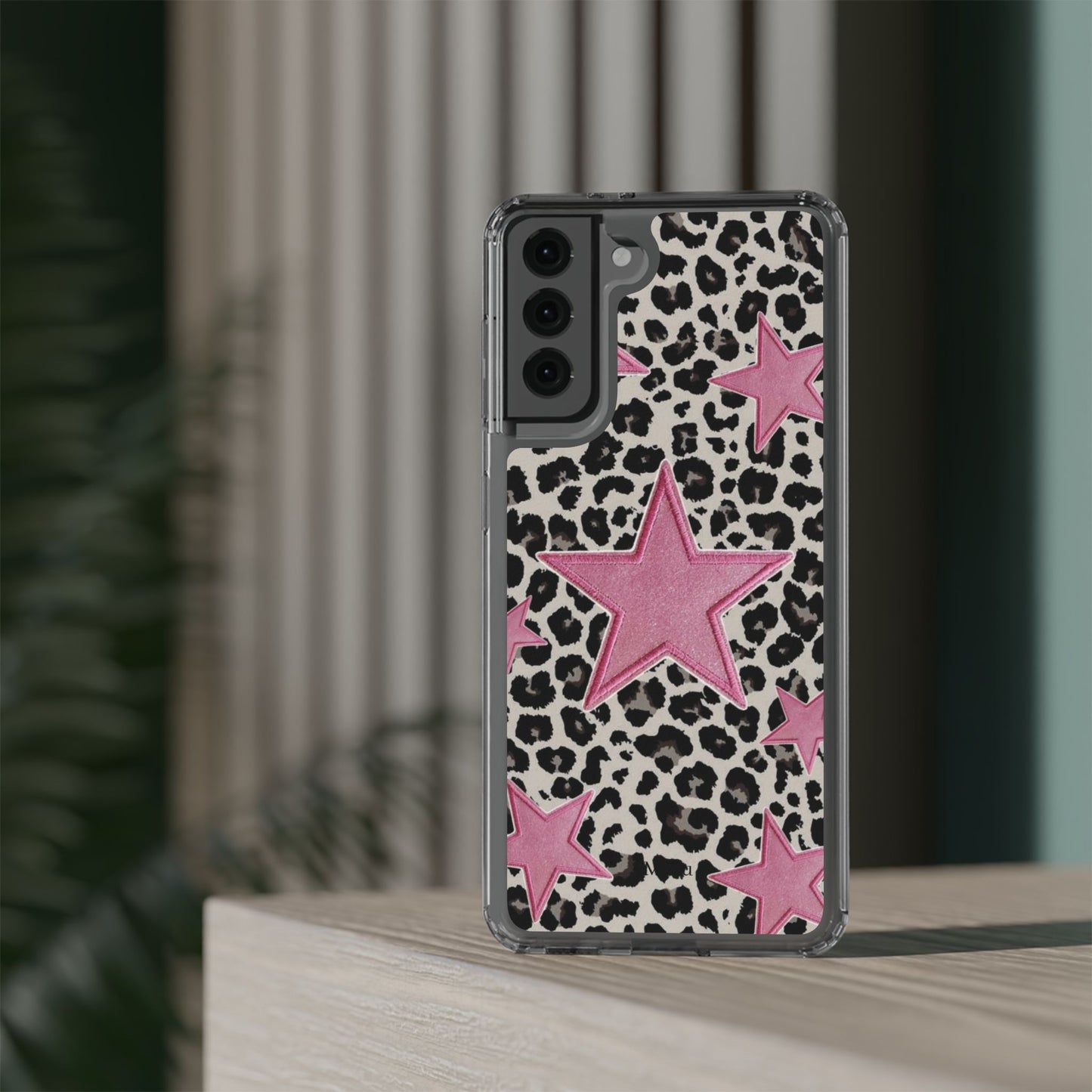 Pink Star Leopard Clear Impact Phone Case
