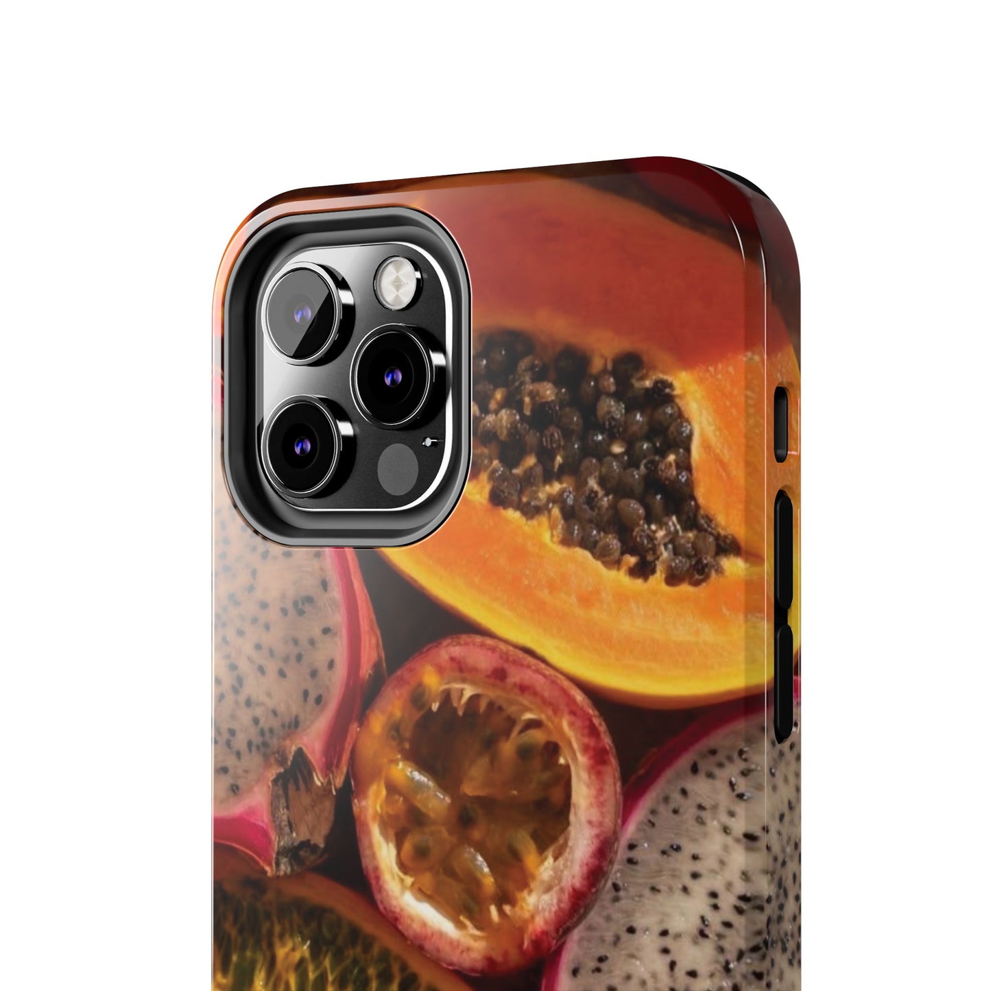 Tropical Fruit Tough Phone Case — Papaya & Dragon Fruit Design
