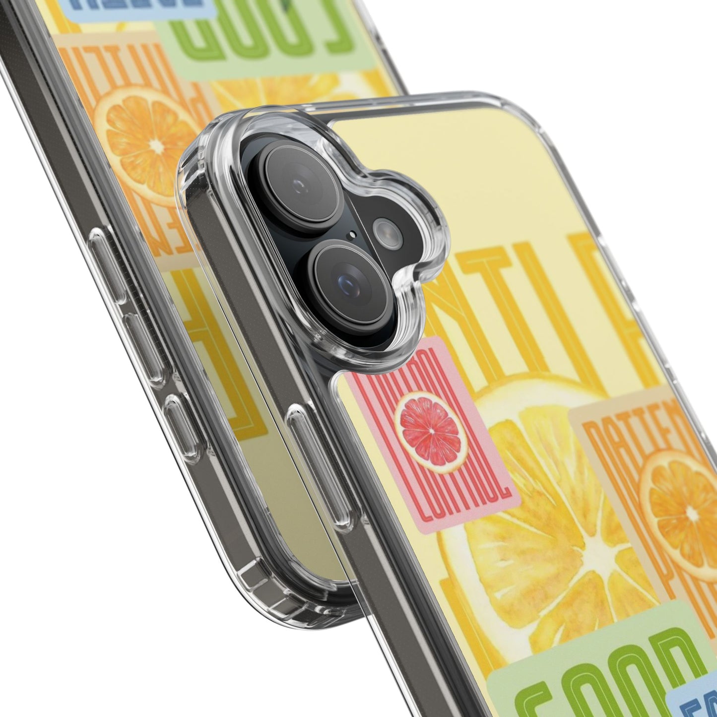 Clear Phone Case — Citrus Fruit Typography "Good Faith" Design