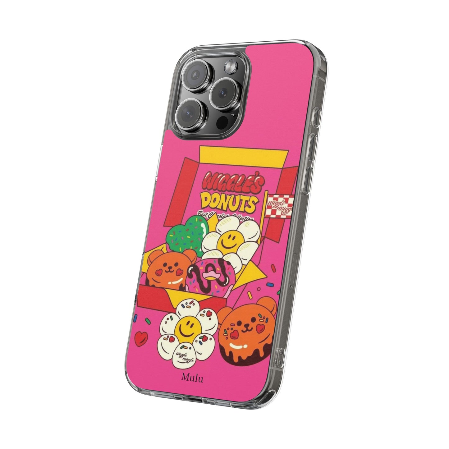 Donut Box Cute Phone Case — Clear Impact‑Resistant iPhone Cover with Smiling Donuts