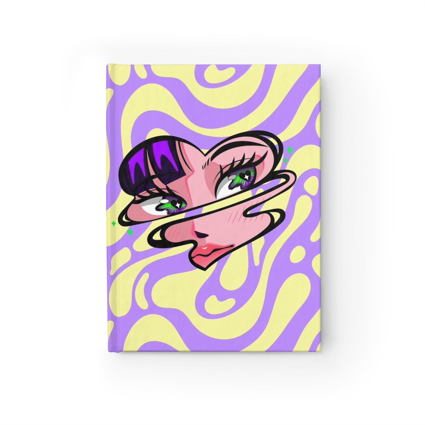 Psychedelic Pop Art Journal — Swirled Face Ruled Notebook