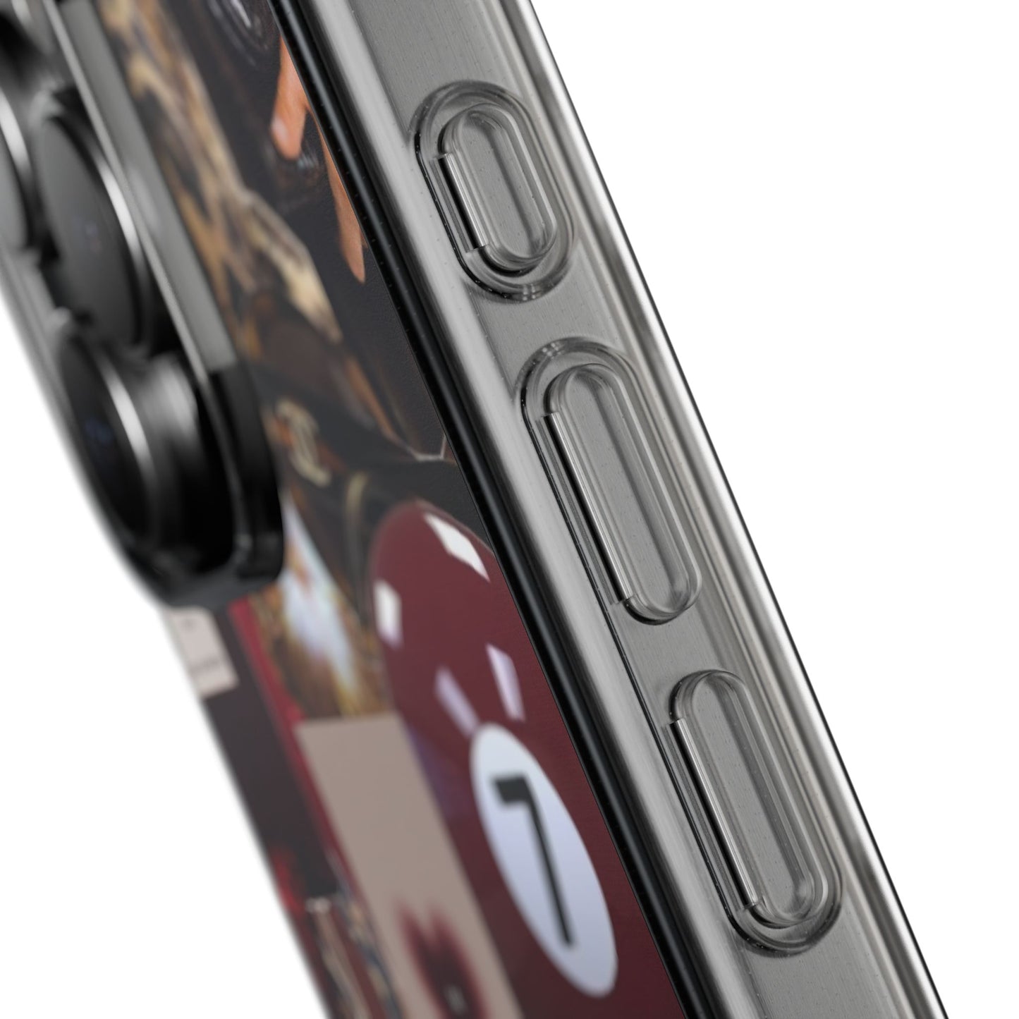 Clear Impact-Resistant Phone Case — Retro Cherry Collage Design