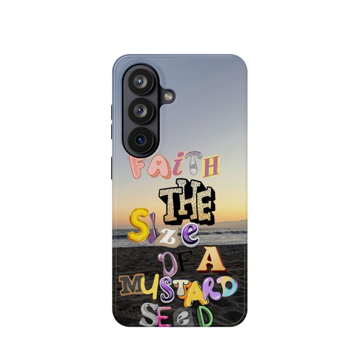 Magnetic Impact-Resistant Phone Case — "Faith the Size of a Mustard Seed" Sunset Design