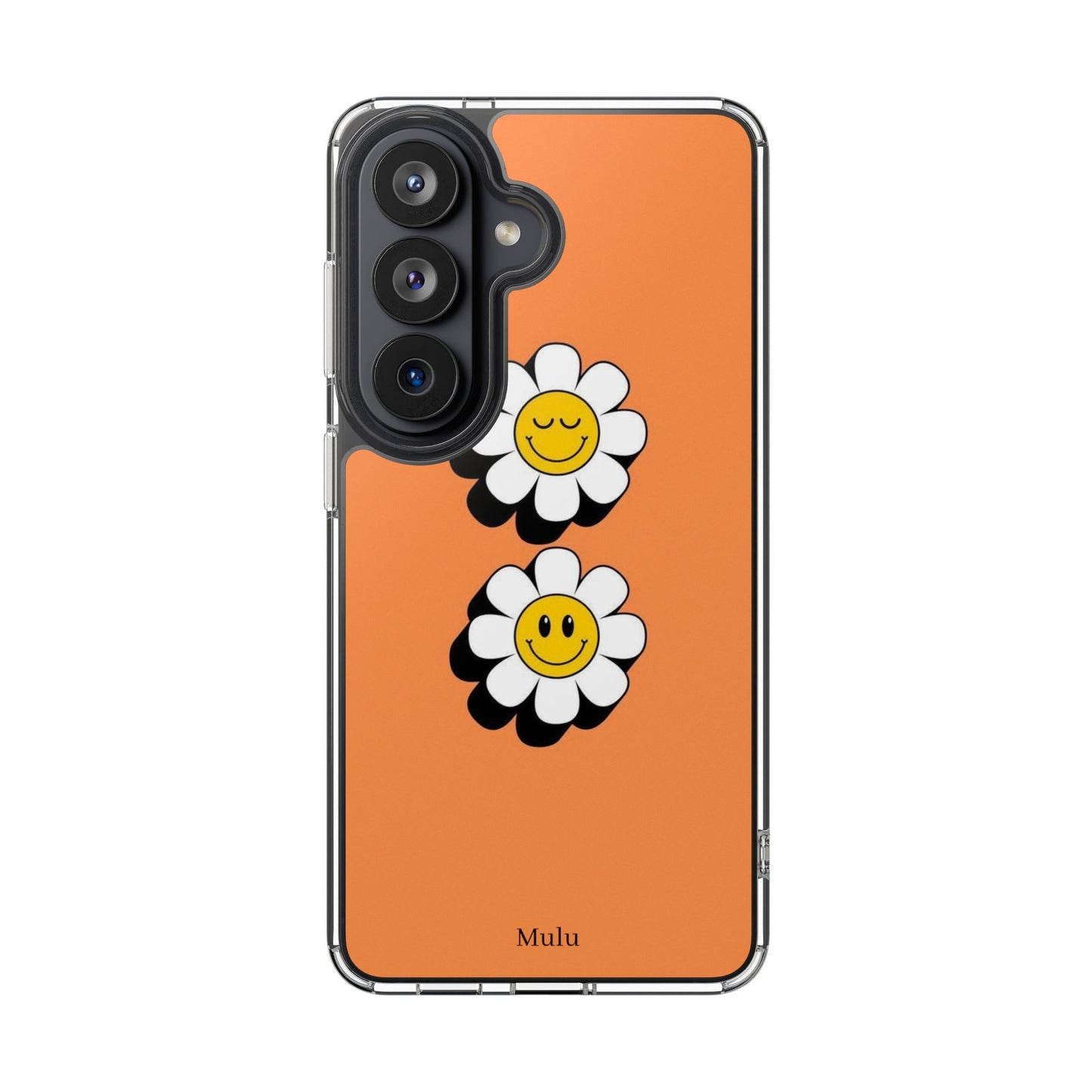 Phone Case — Orange Smiley Daisy Clear Impact‑Resistant Case