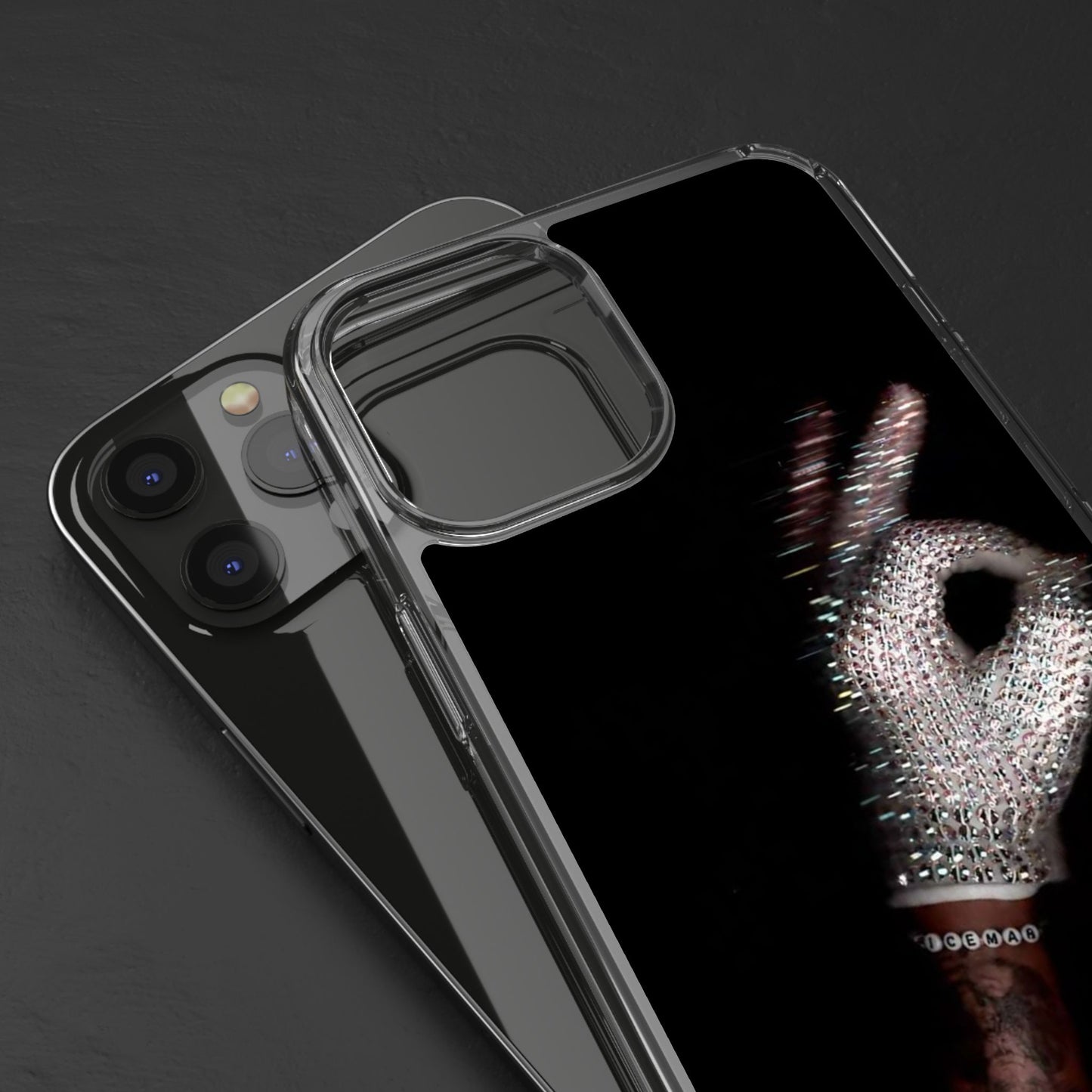Diamond Glove OK Hand Clear Phone Case