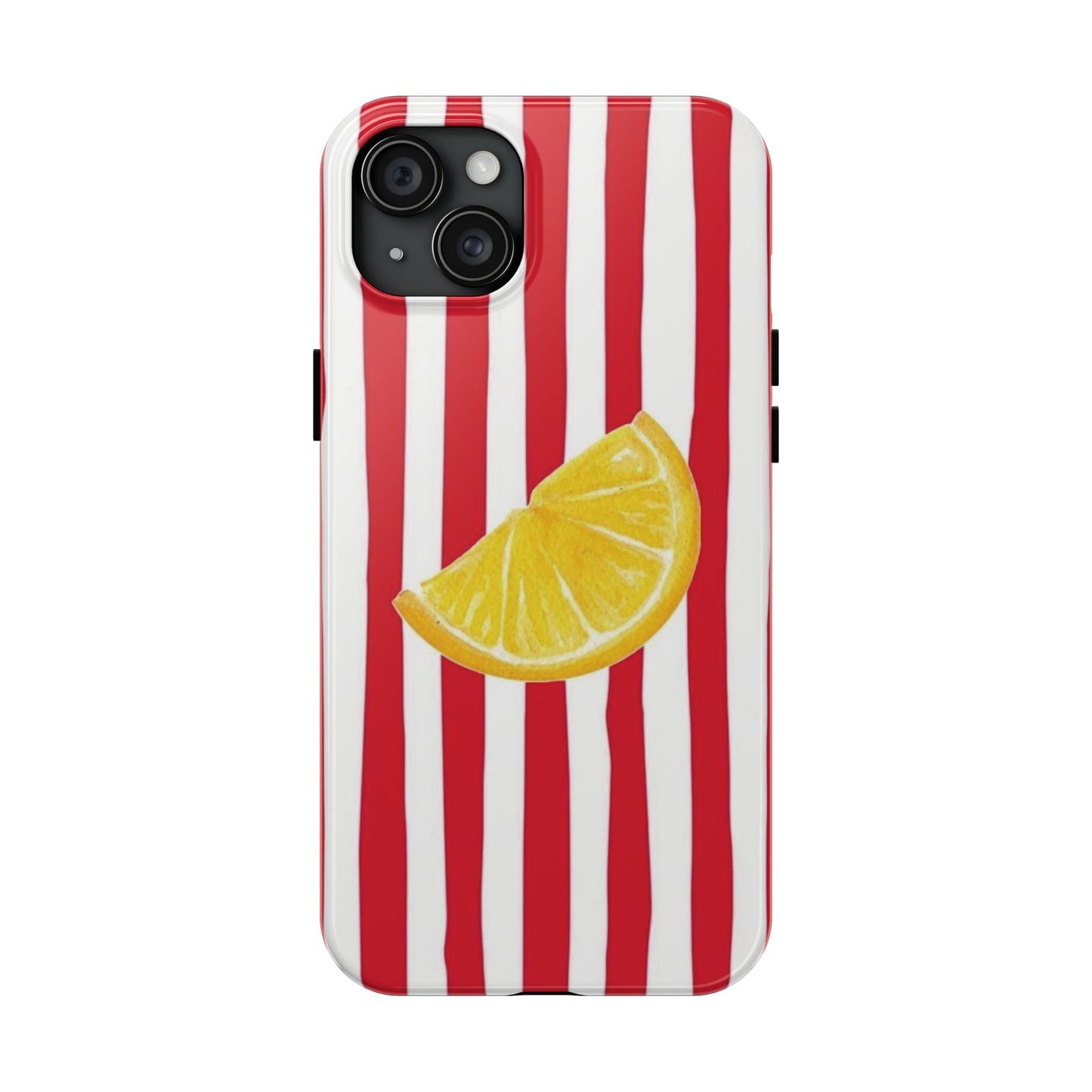 Lemon Slice Red & White Stripe Tough Phone Case