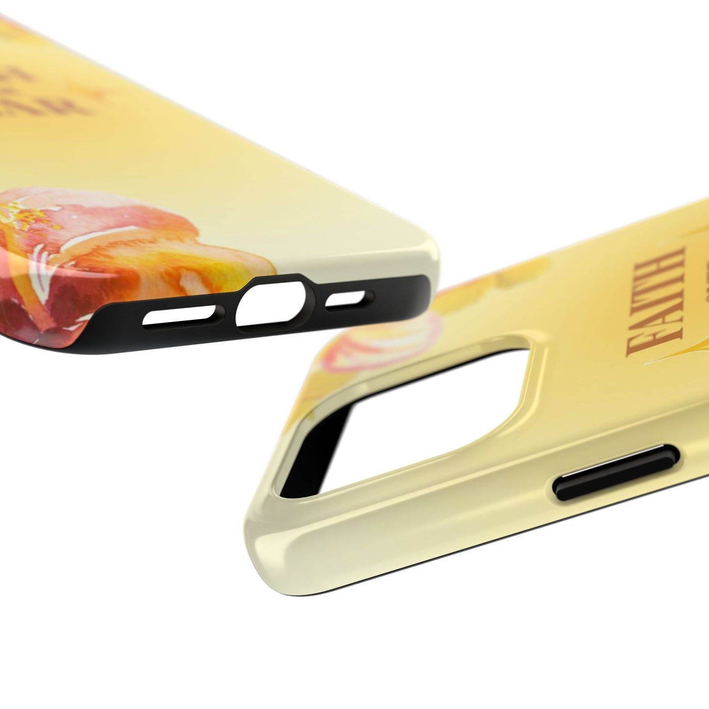 Faith Over Fear Tough Phone Case — Floral Yellow Protective Cover