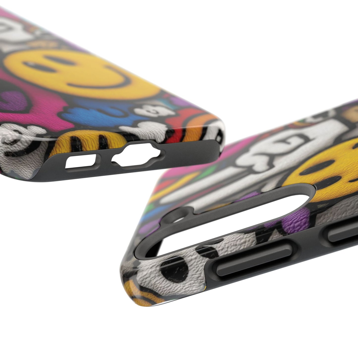 Smiley Graffiti Tough Phone Case – Colorful Urban Art Protection