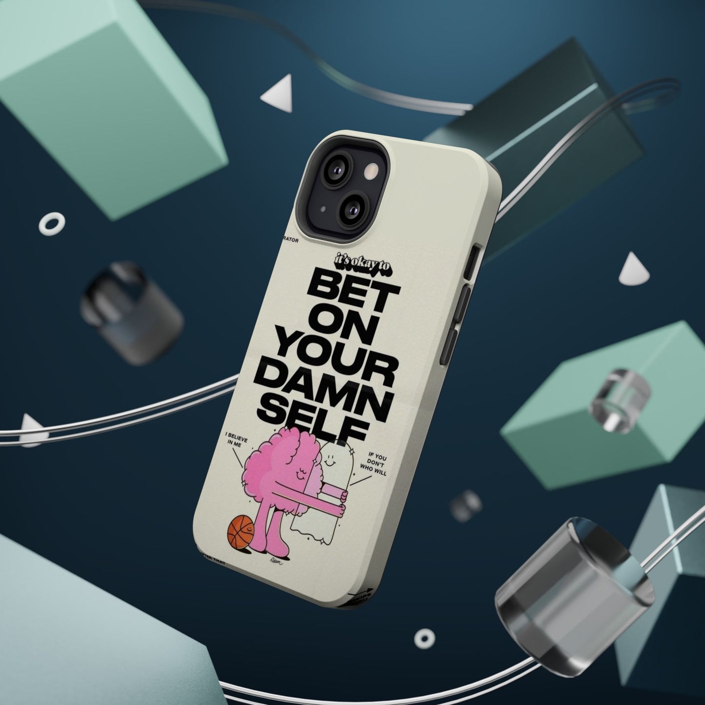 Magnetic Impact-Resistant Case — "Bet On Your Damn Self" Motivational Phone Cover