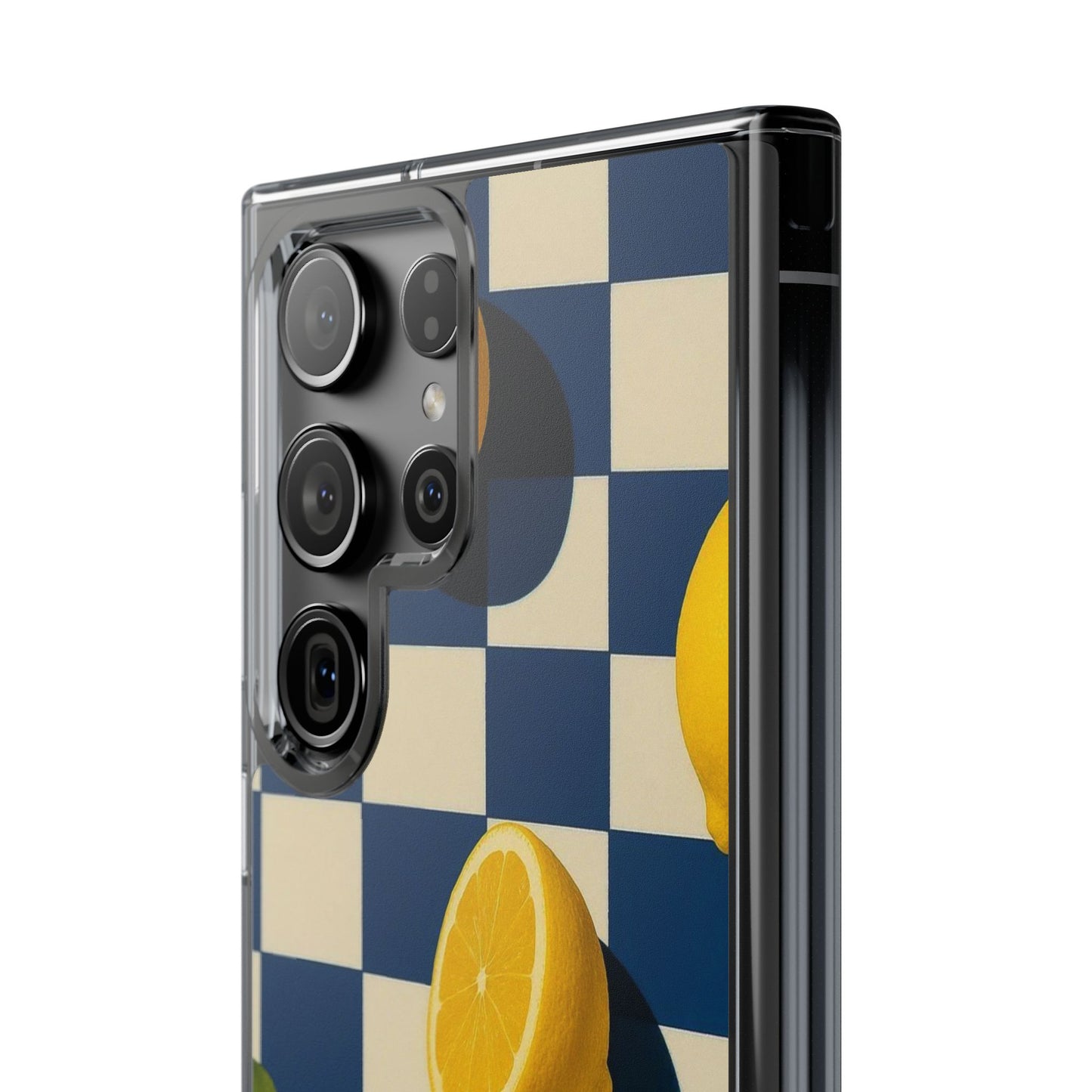 Clear Impact-Resistant Case — Retro Checkered Lemons Phone Case