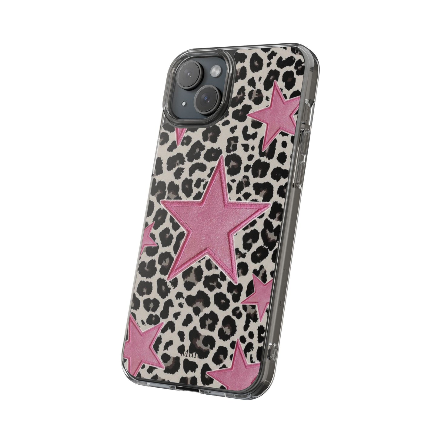 Pink Star Leopard Clear Impact Phone Case