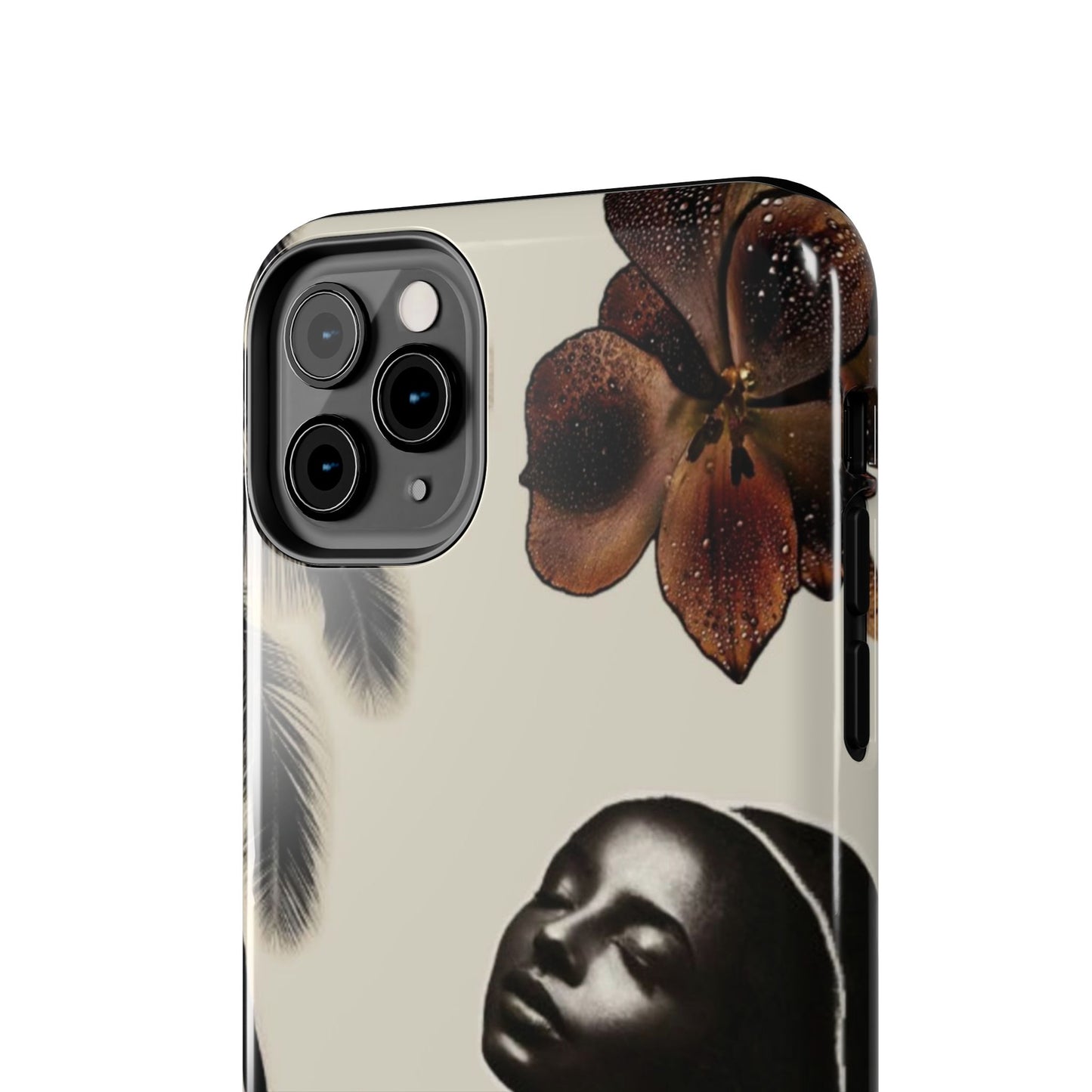 Tough Phone Case — "Peacefulness" Artistic Black Woman Floral Design