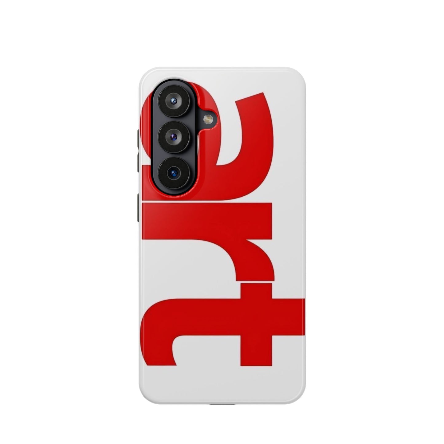 Magnetic Impact-Resistant Phone Case — Bold Red Typographic Design
