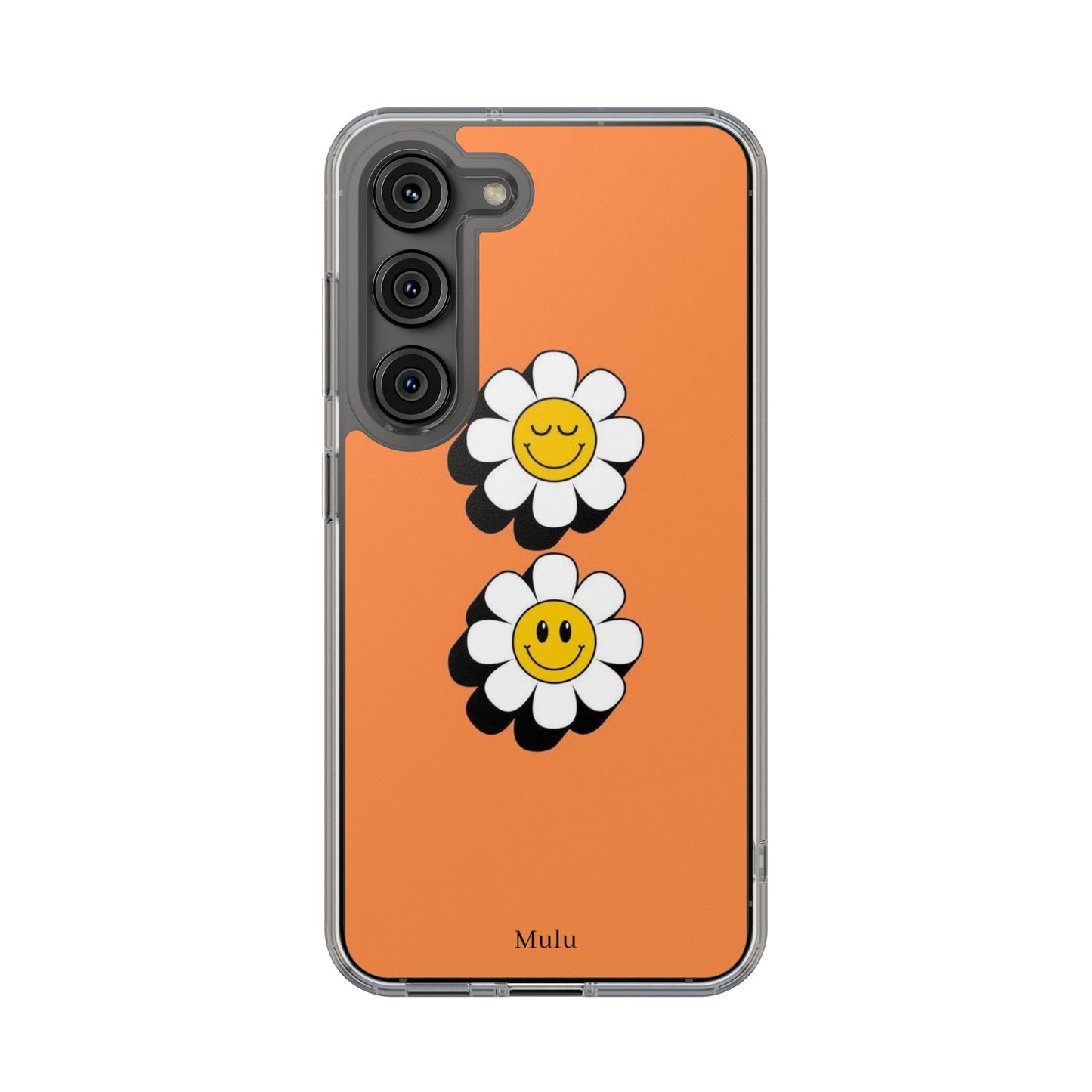 Phone Case — Orange Smiley Daisy Clear Impact‑Resistant Case