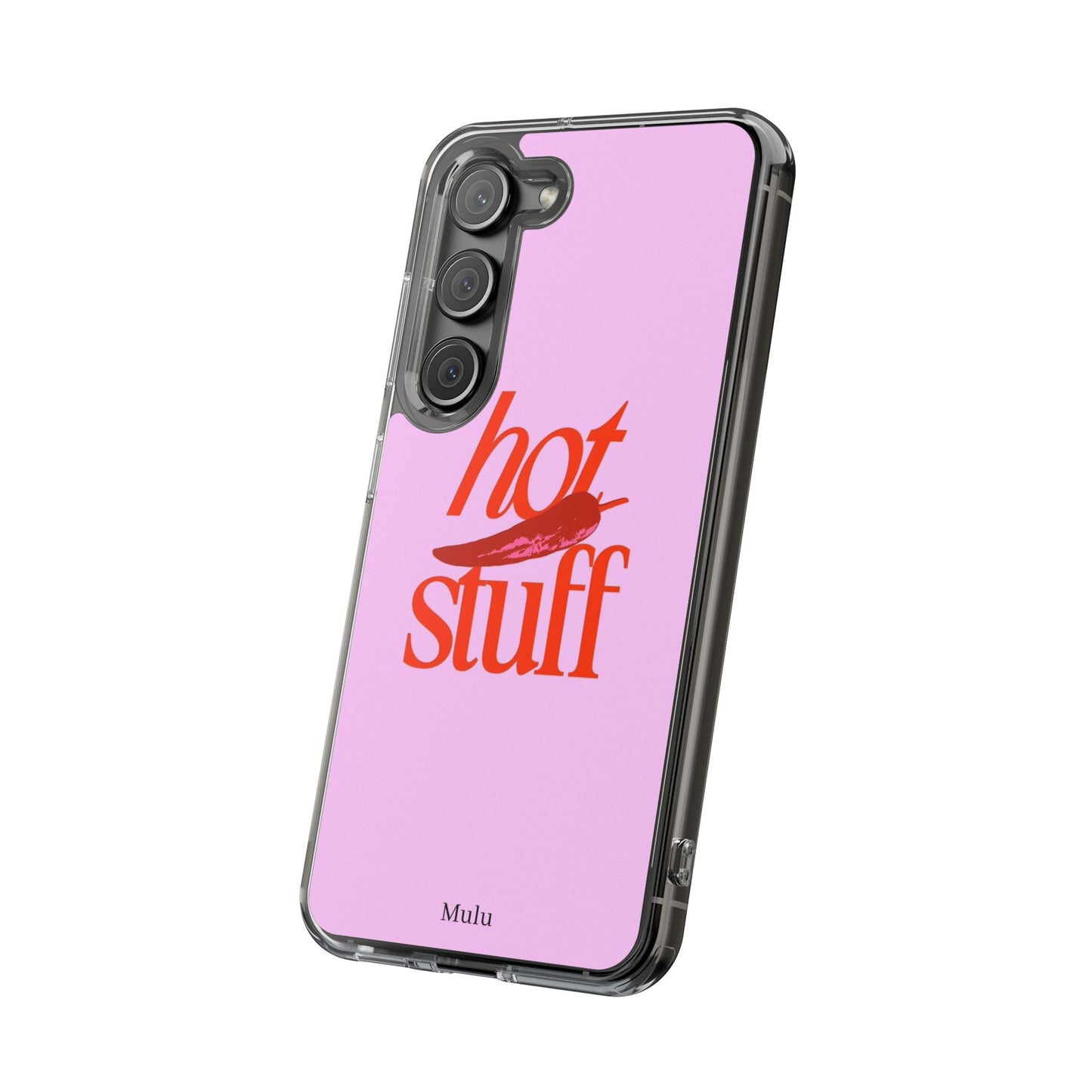 Hot Stuff Clear Impact Phone Case — Pink Retro Typography iPhone Cover