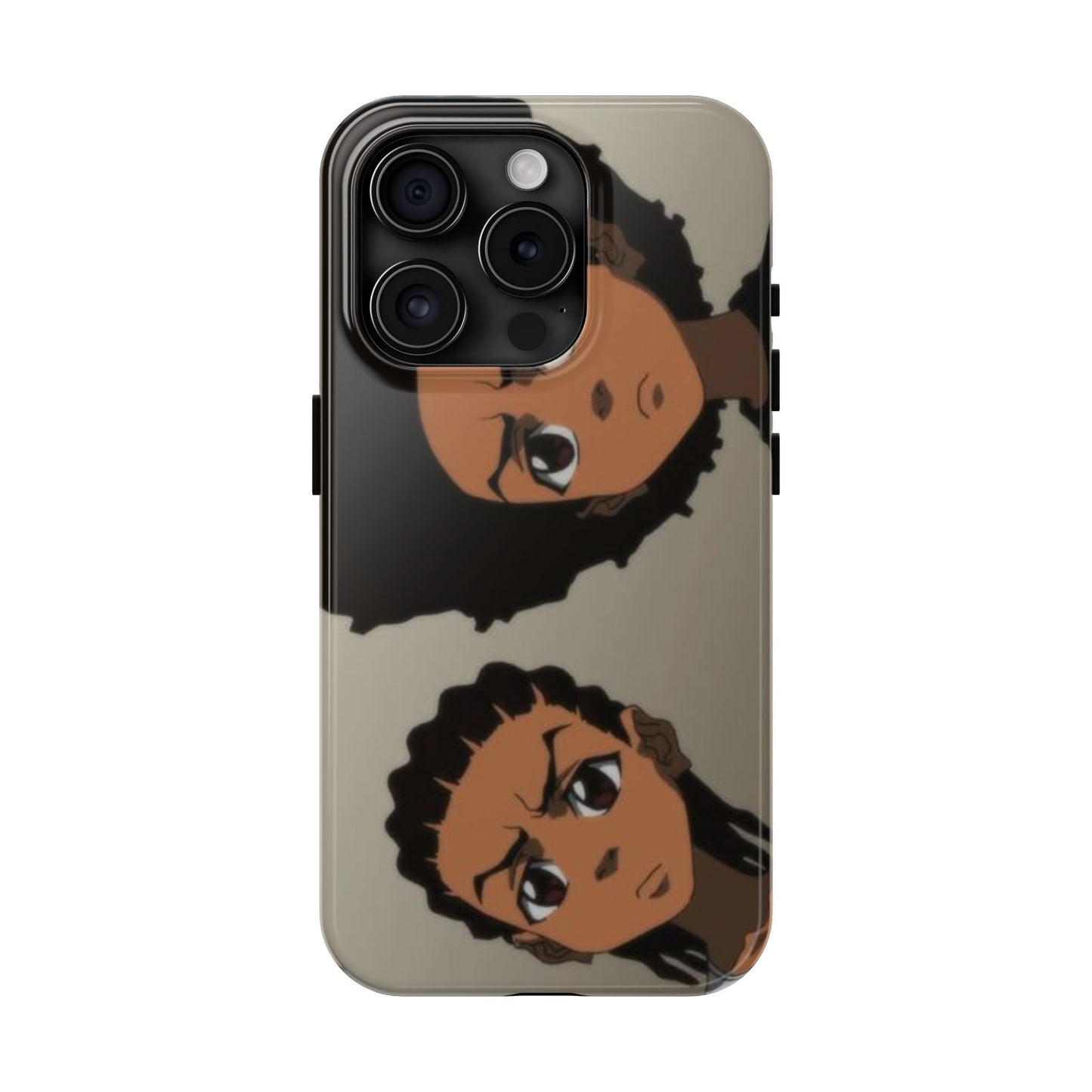 Tough Phone Case — Afro Anime Duo Face Design, Protective Shockproof Cover