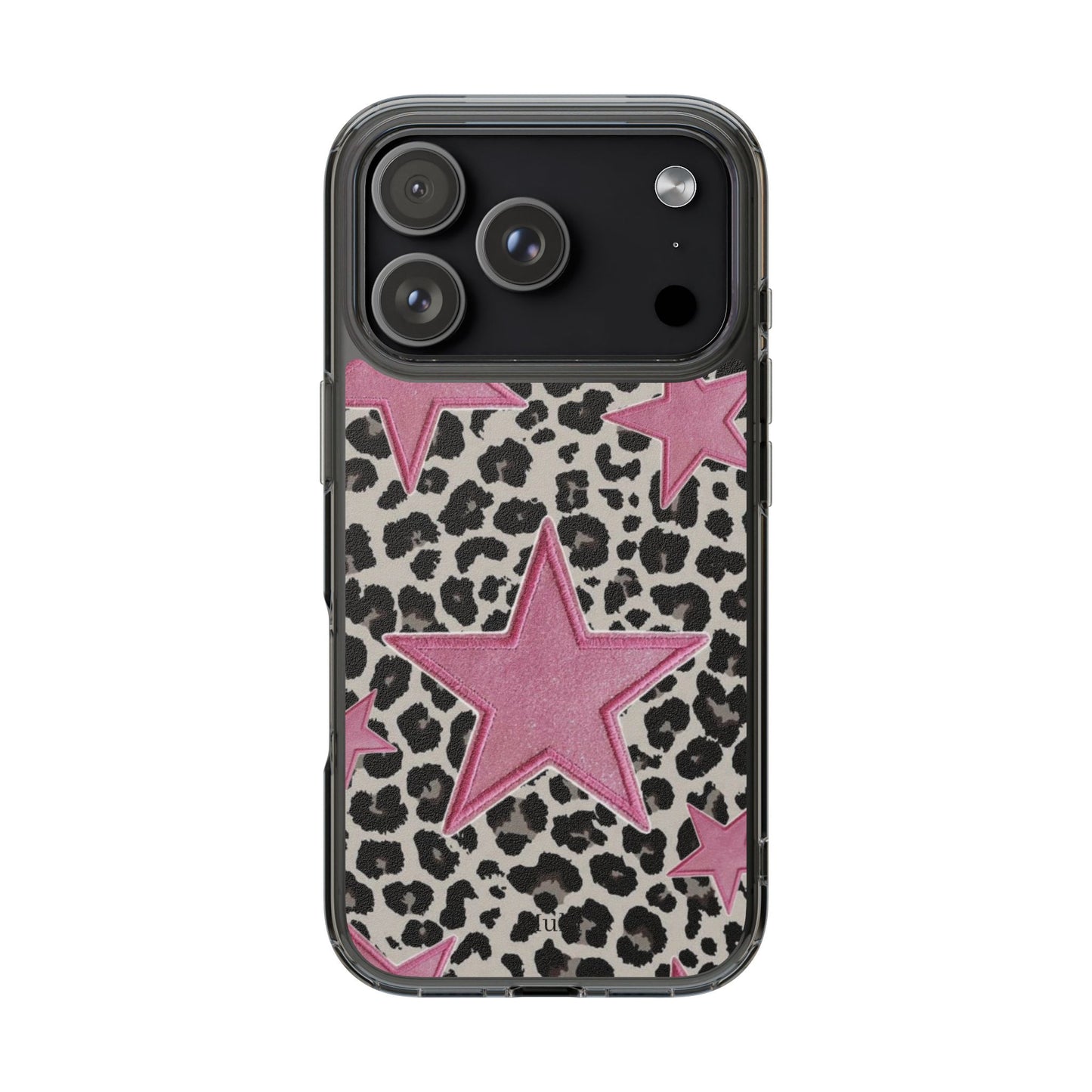 Pink Star Leopard Clear Impact Phone Case