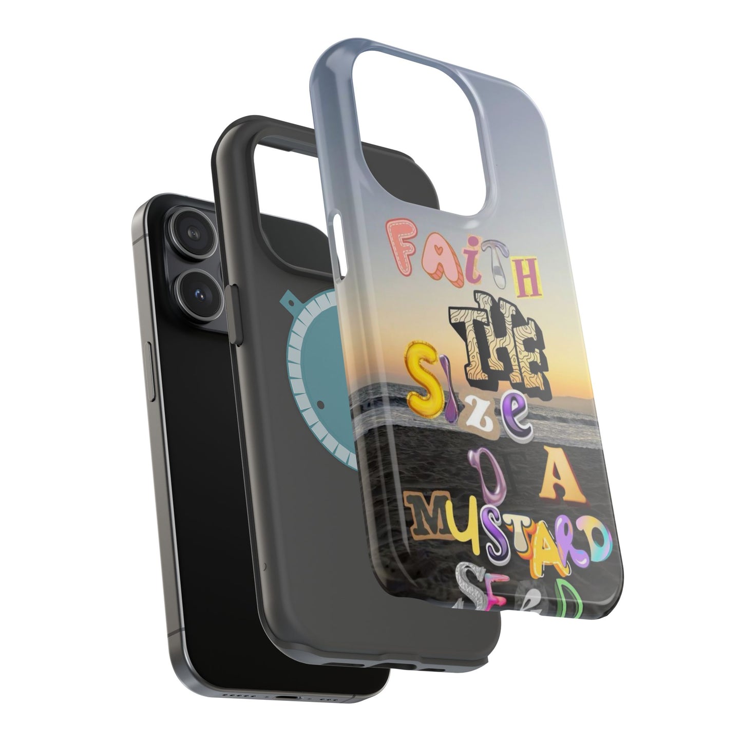 Magnetic Impact-Resistant Phone Case — "Faith the Size of a Mustard Seed" Sunset Design