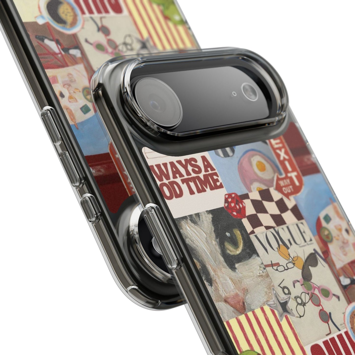 Collage Vintage Aesthetic Clear Impact-Resistant Phone Case