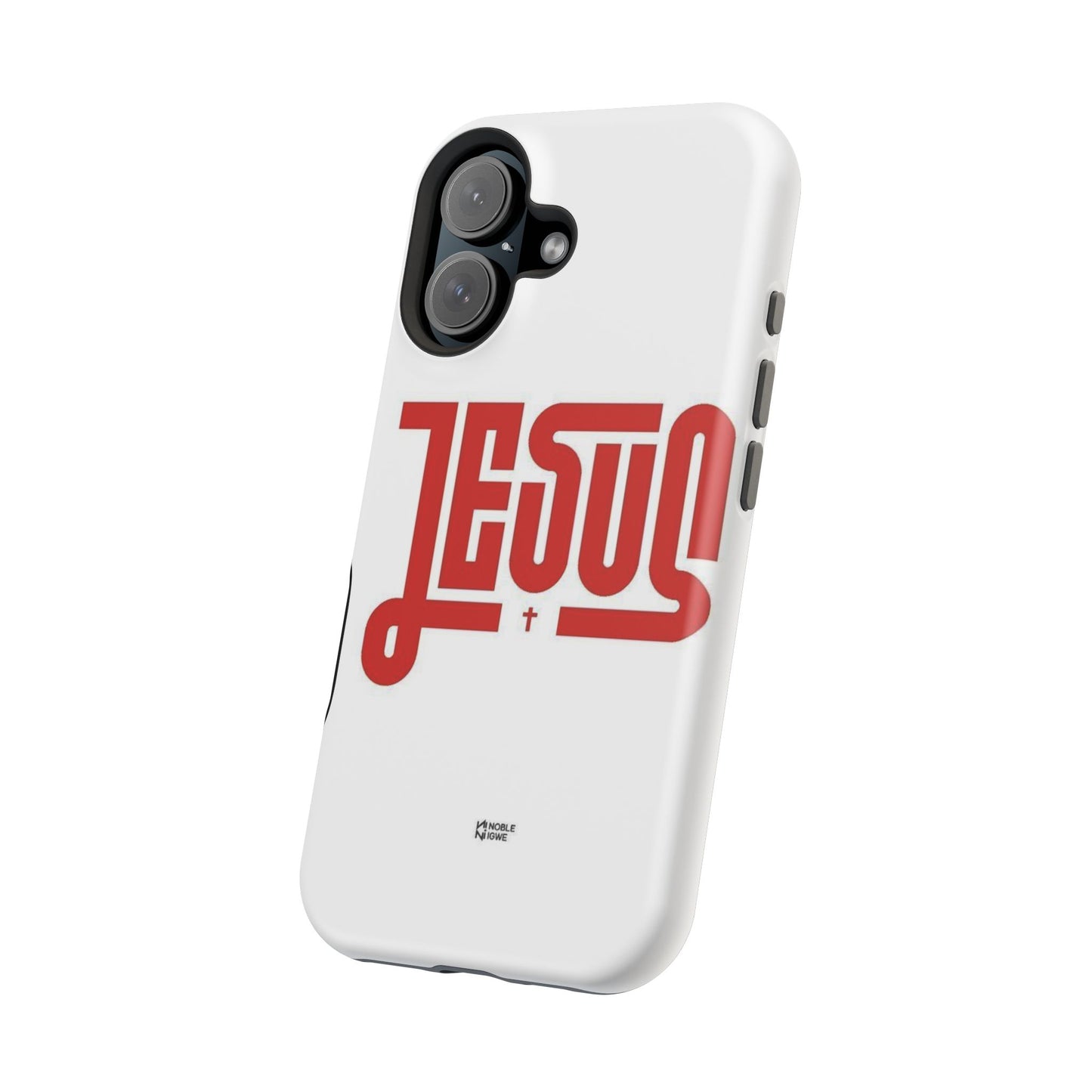 Jesus Magnetic Impact‑Resistant Phone Case — Bold Red Script Christian iPhone Cover