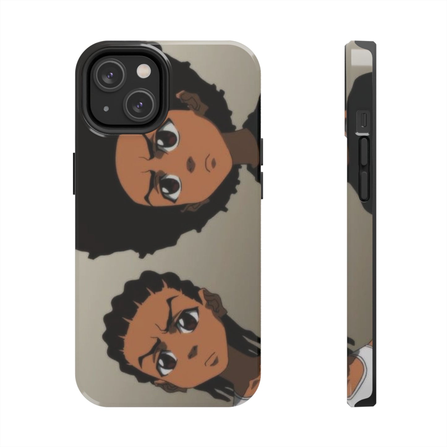 Tough Phone Case — Afro Anime Duo Face Design, Protective Shockproof Cover