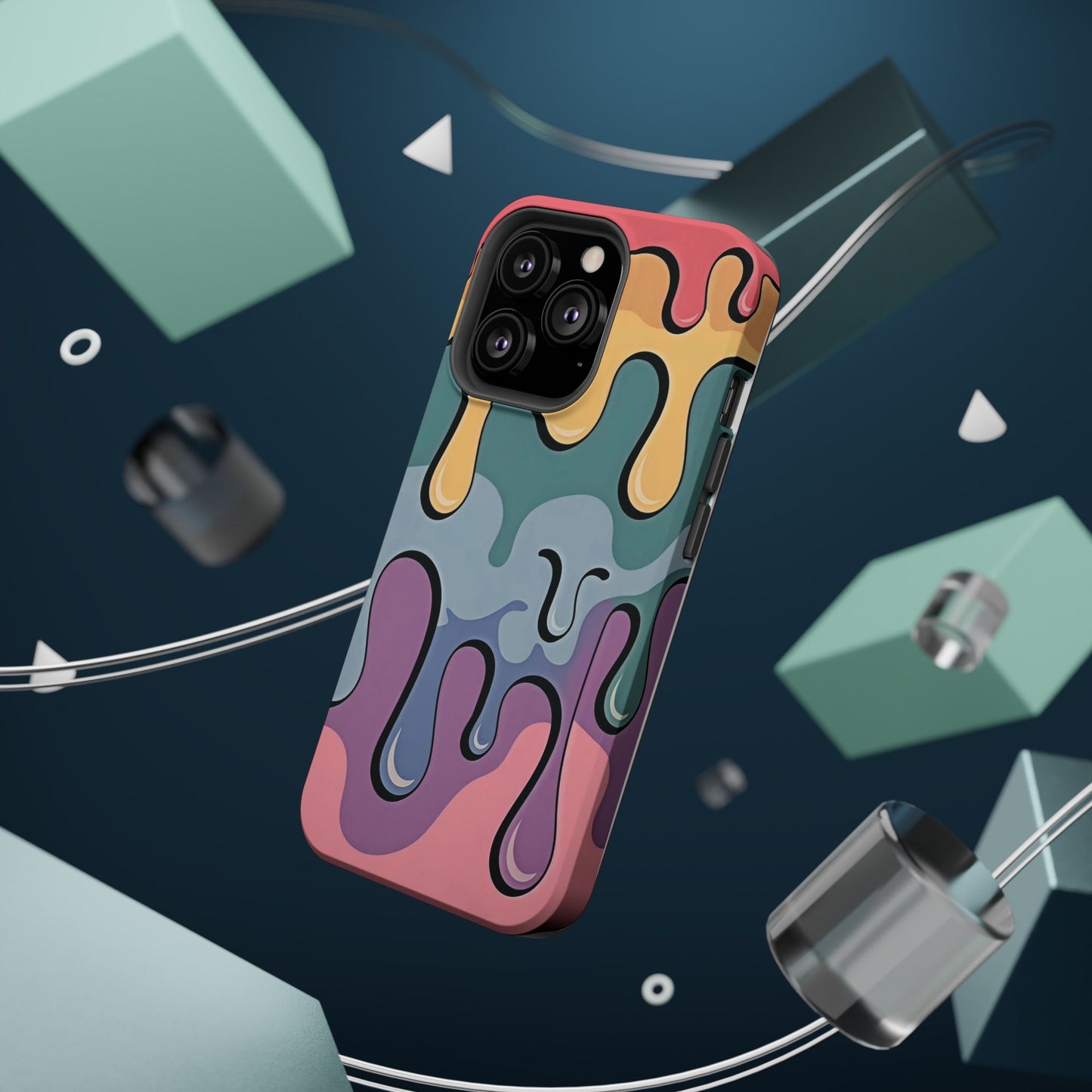 Colorful Drip Magnetic Phone Case — Impact-Resistant iPhone Cover