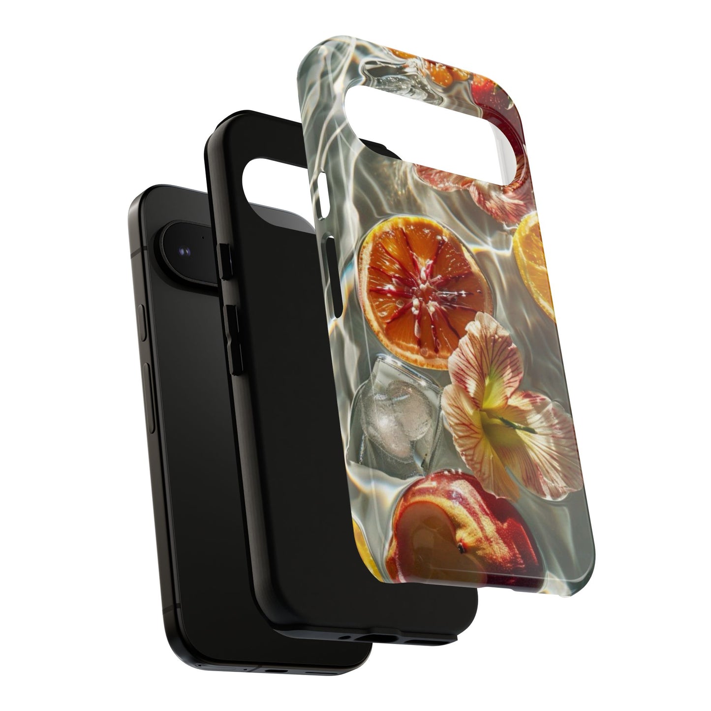 Citrus & Hibiscus Protective Phone Case – Summer Fruit Water Print Tough Case