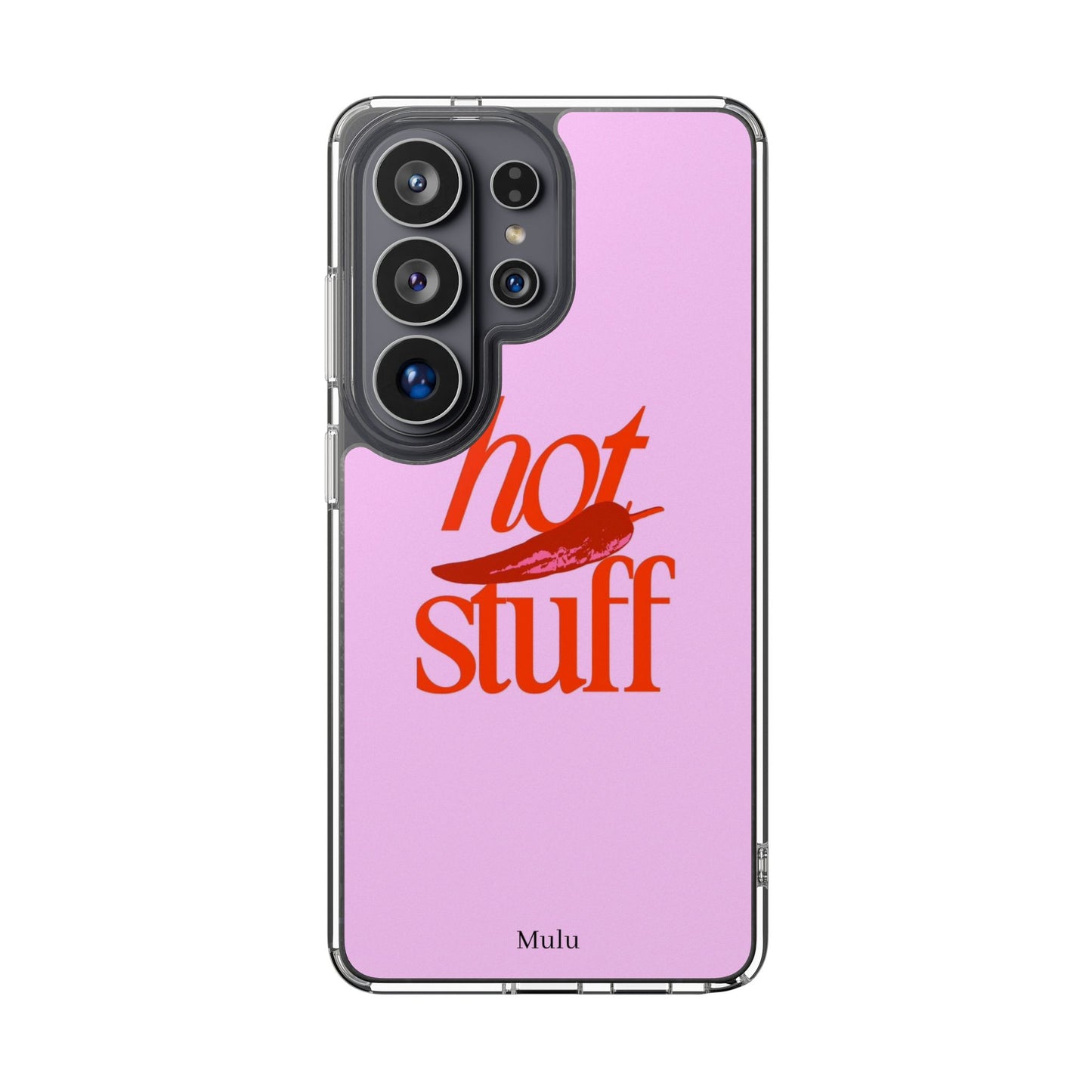 Hot Stuff Clear Impact Phone Case — Pink Retro Typography iPhone Cover