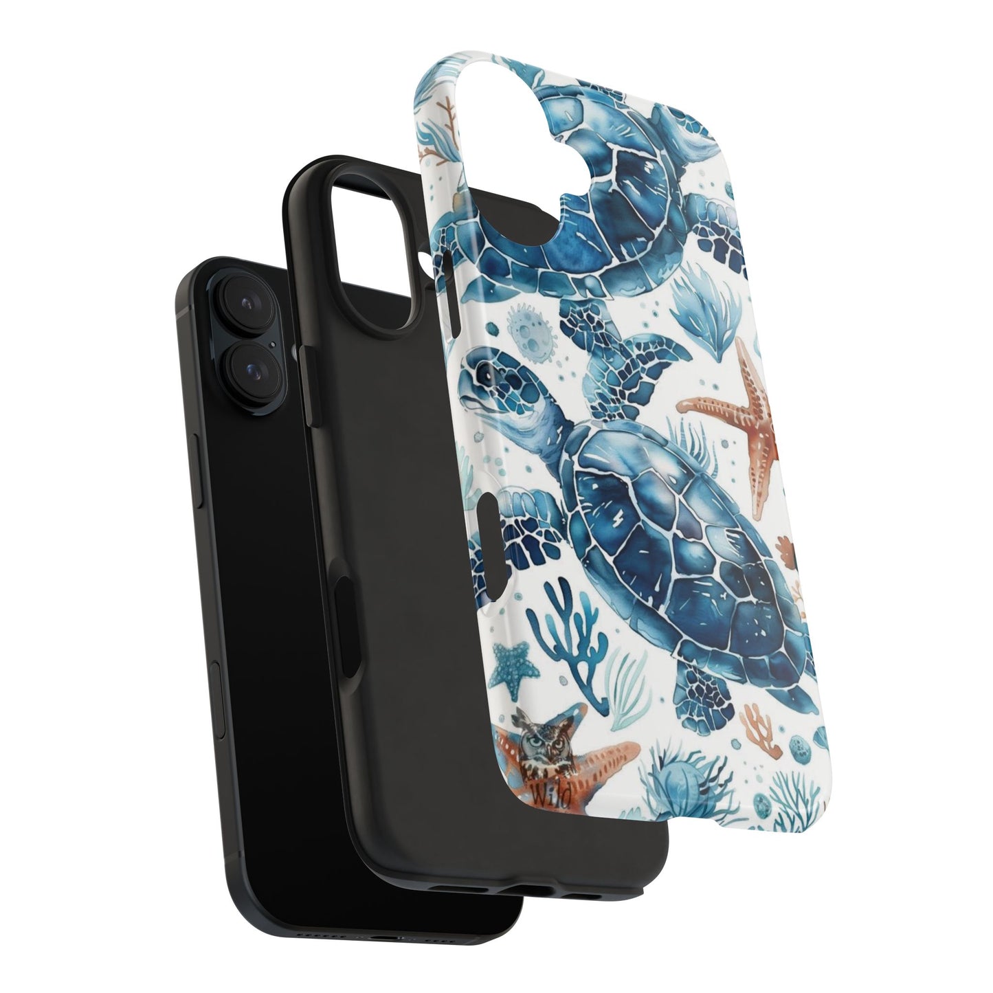 Sea Turtle Tough Phone Case — Blue Ocean Marine Life Protective Cover