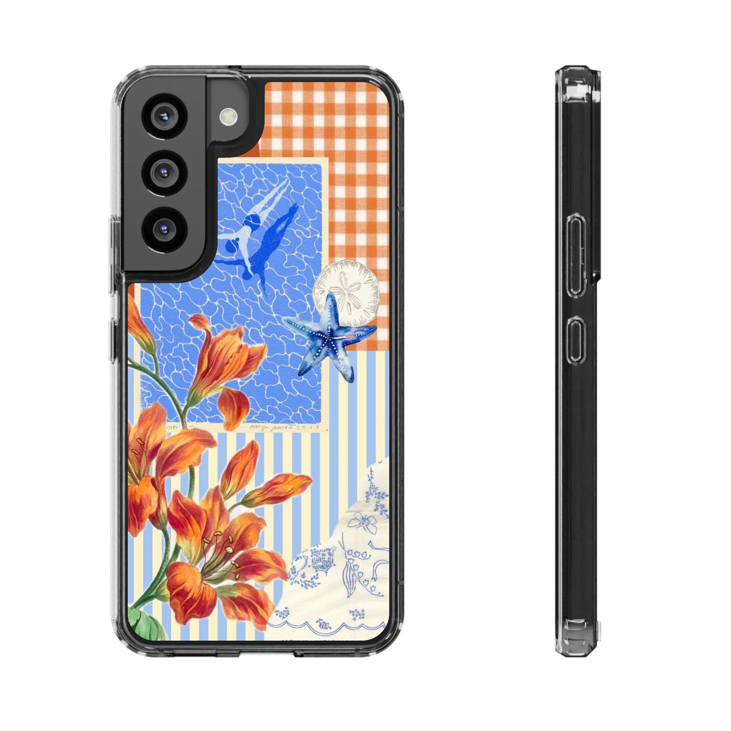 Floral Patchwork Clear Impact-Resistant Phone Case