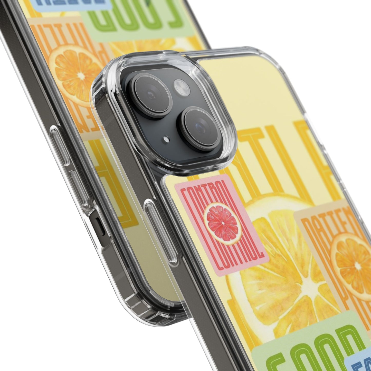 Clear Phone Case — Citrus Fruit Typography "Good Faith" Design
