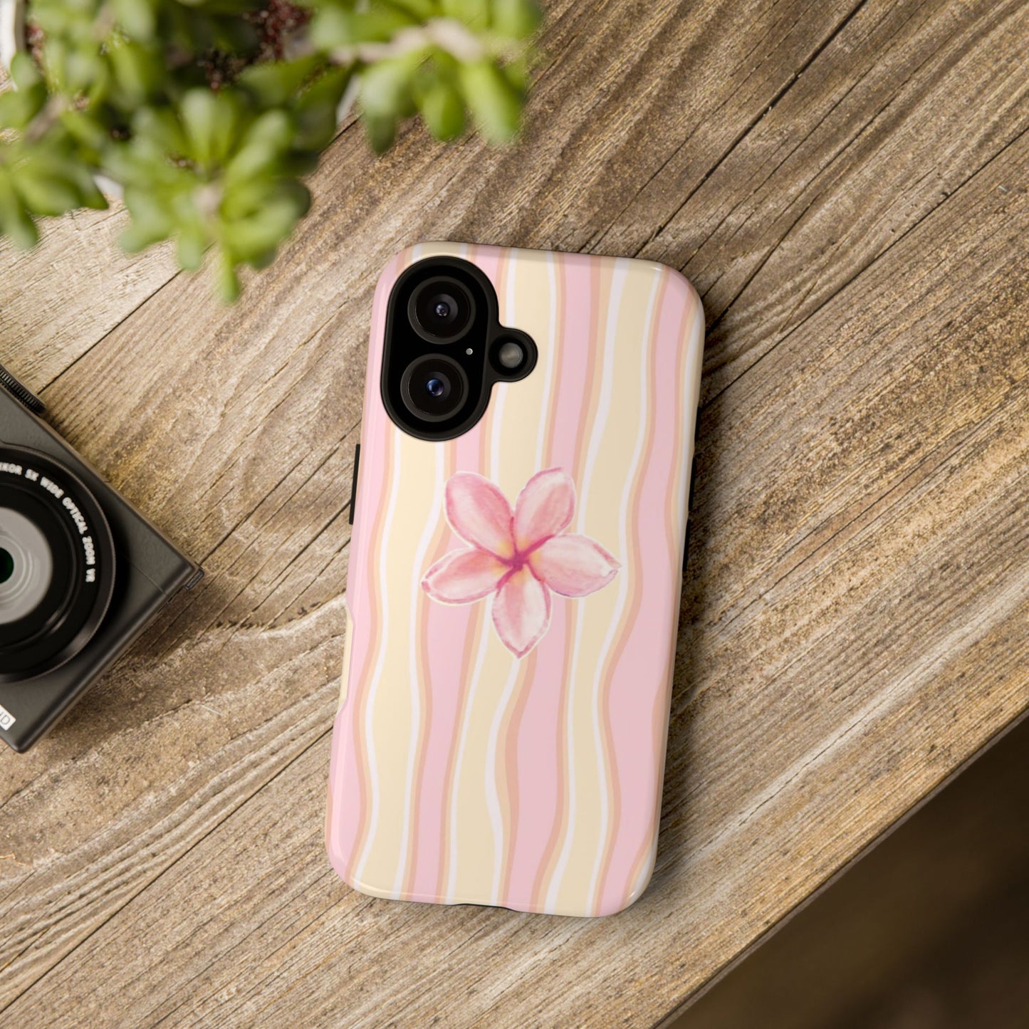 Pink Plumeria Phone Case - Tropical Floral Tough Phone Case