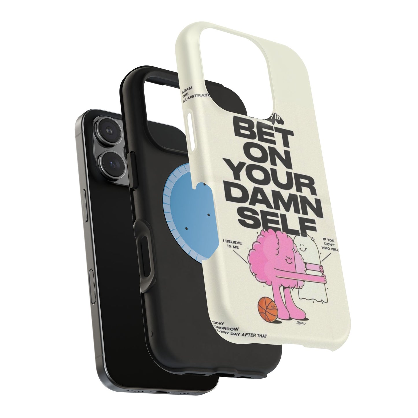 Magnetic Impact-Resistant Case — "Bet On Your Damn Self" Motivational Phone Cover