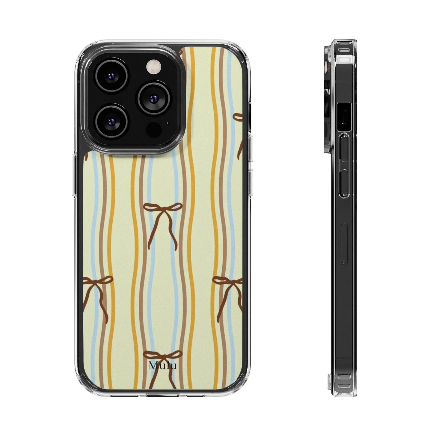 Ballet Ribbon Stripe Clear Impact Phone Case — Pastel Yellow Protective Cover