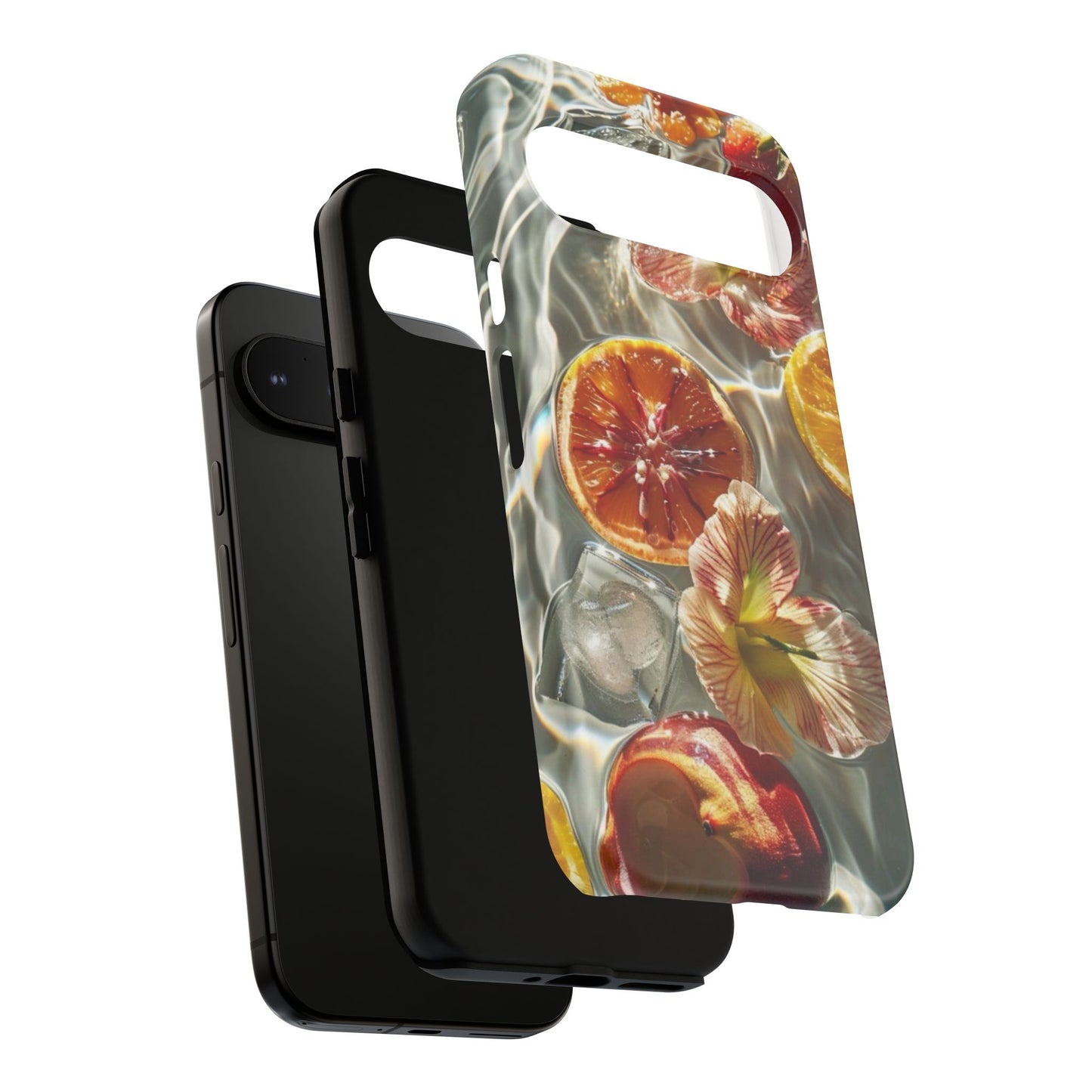 Citrus & Hibiscus Protective Phone Case – Summer Fruit Water Print Tough Case