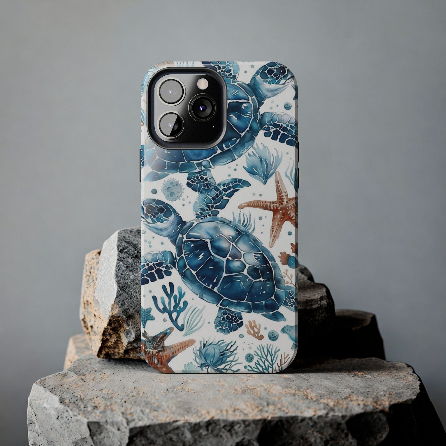 Sea Turtle Tough Phone Case — Blue Ocean Marine Life Protective Cover