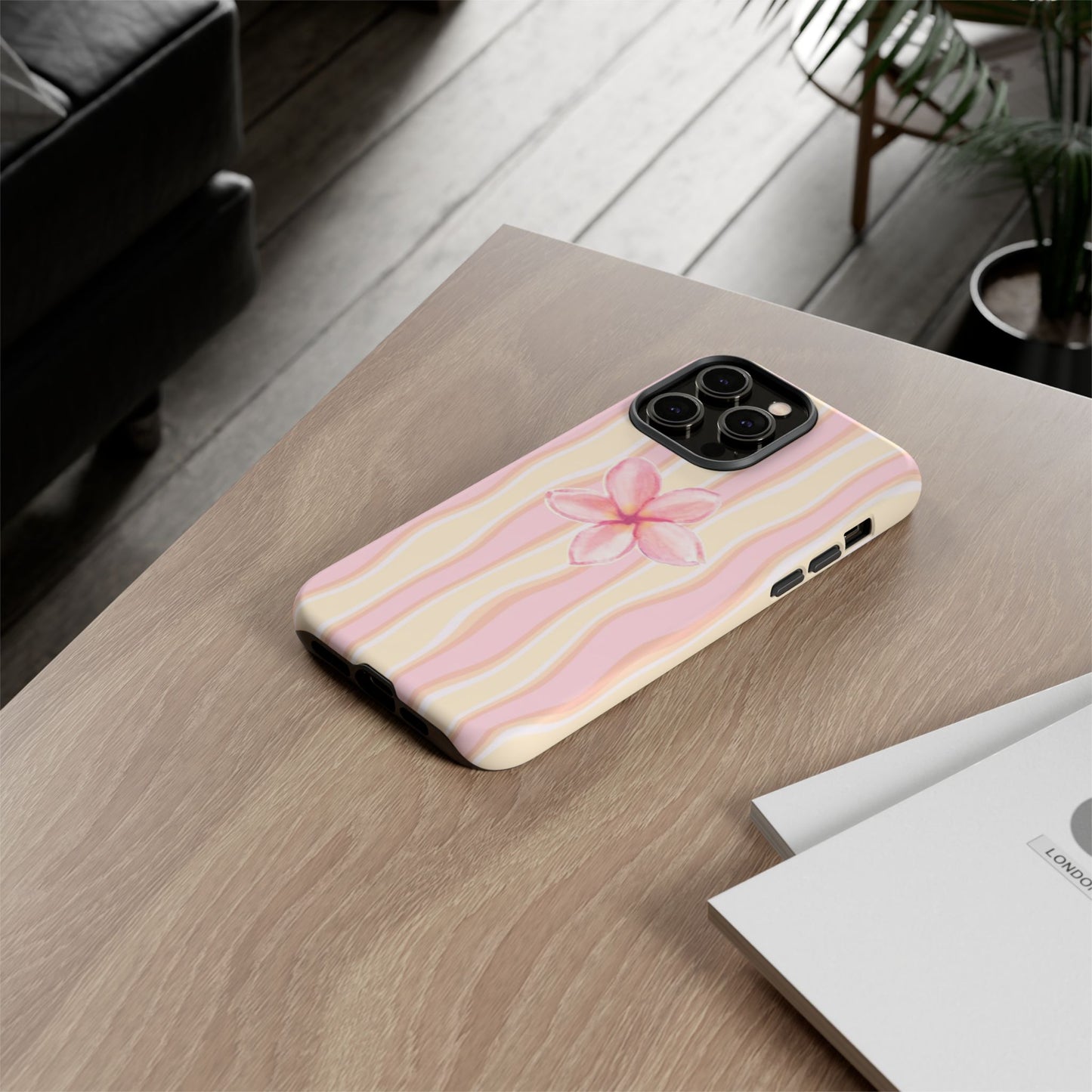 Pink Plumeria Phone Case - Tropical Floral Tough Phone Case