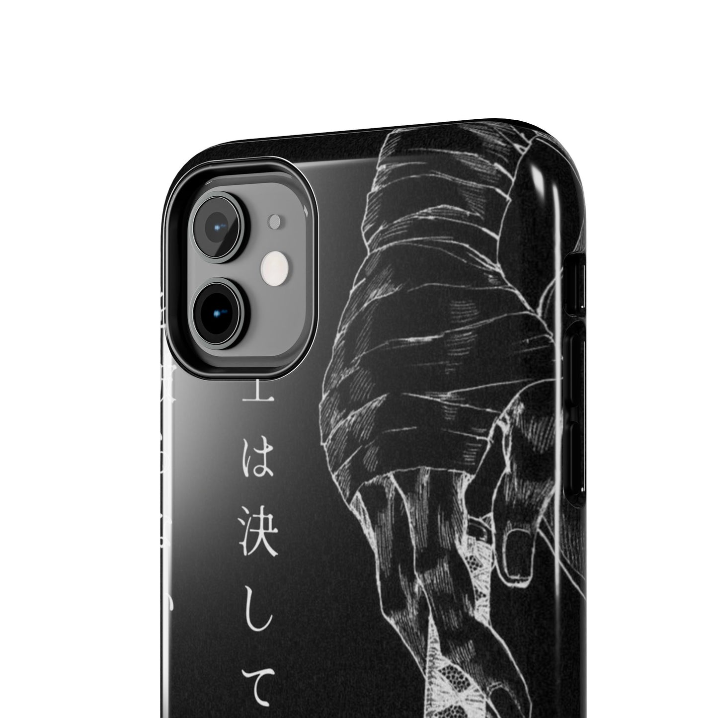 Samurai Vow Tough Phone Case — Black Katana Design with Japanese Text