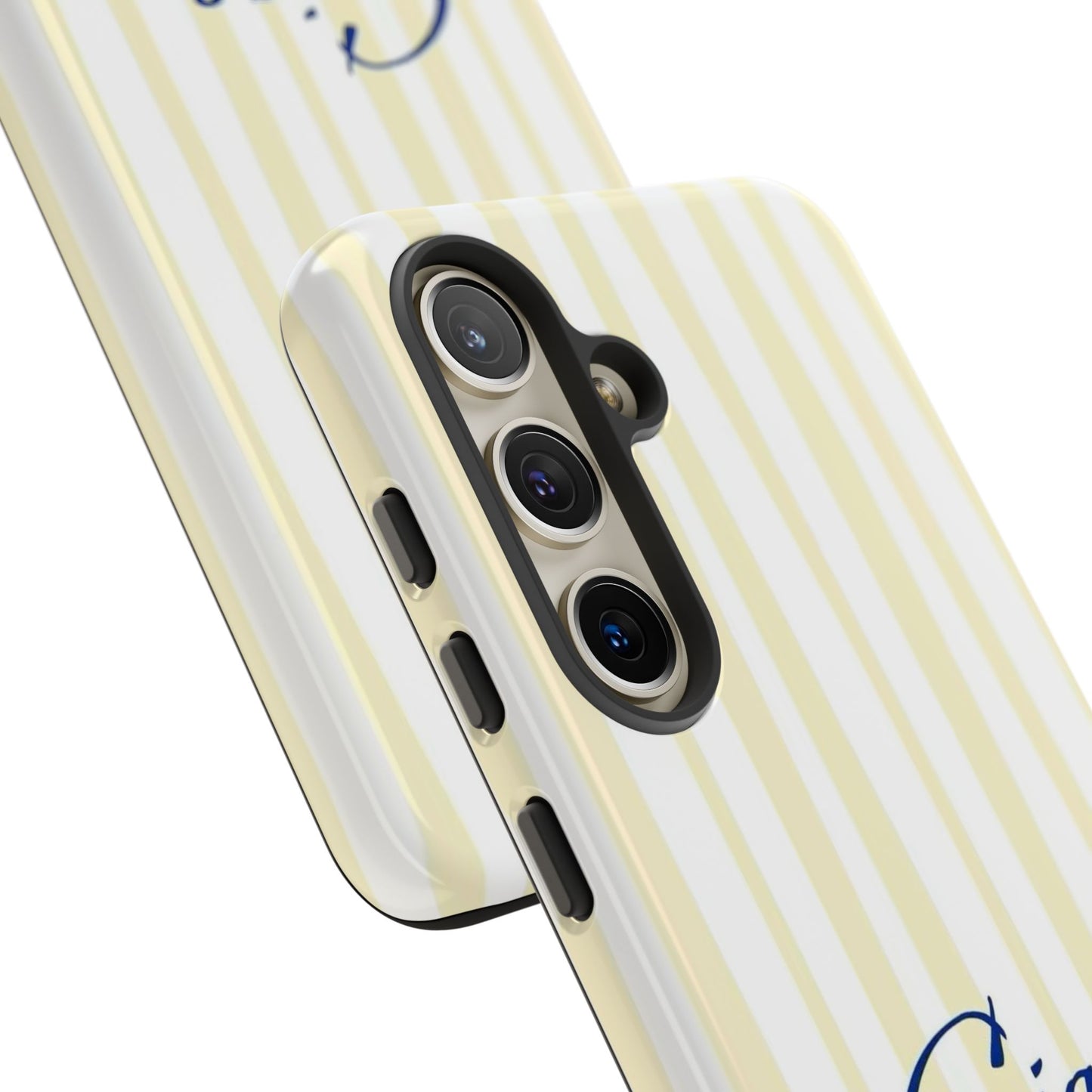 Ciao Bella Phone Case – Striped Elegant Italian Script Protective Cover