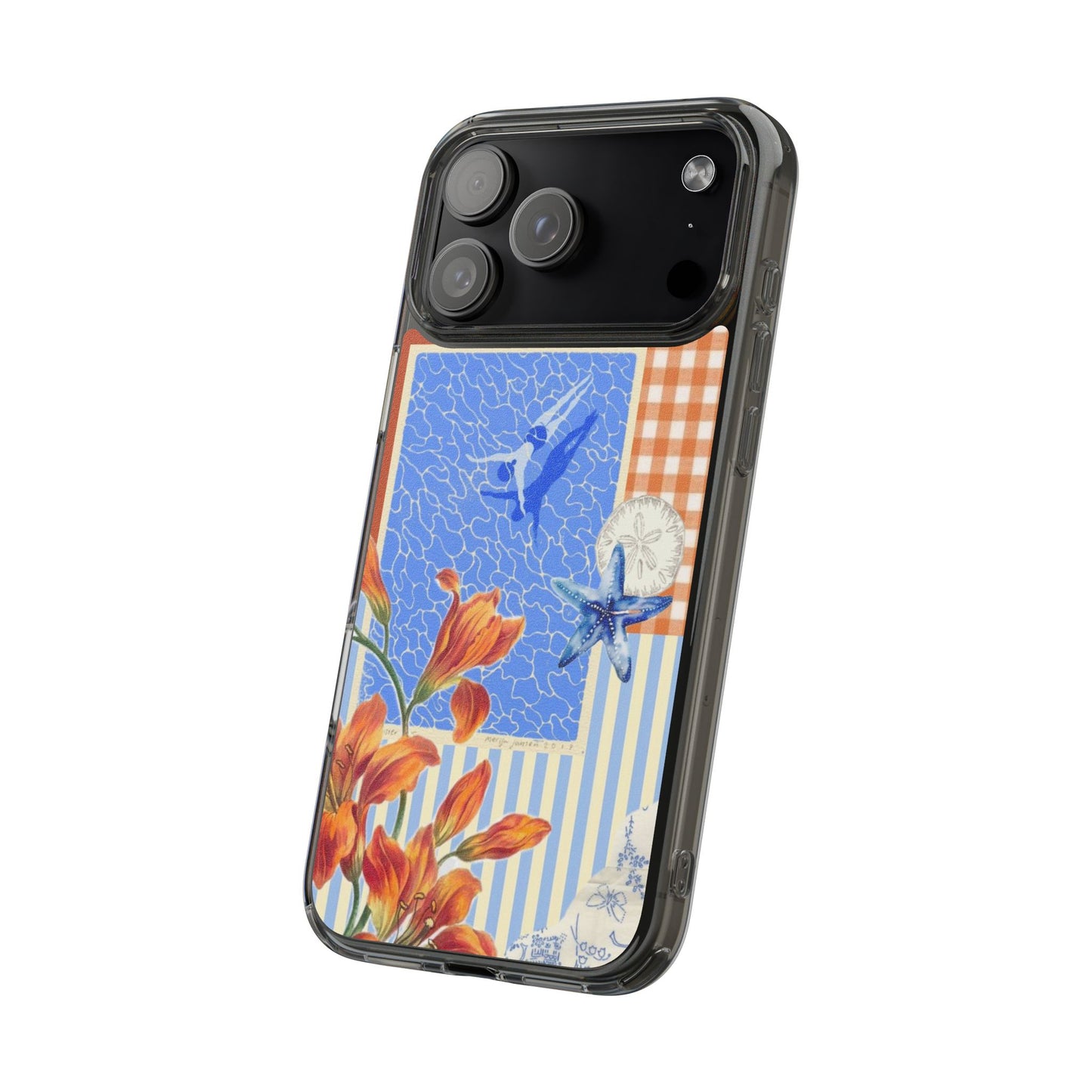 Floral Patchwork Clear Impact-Resistant Phone Case