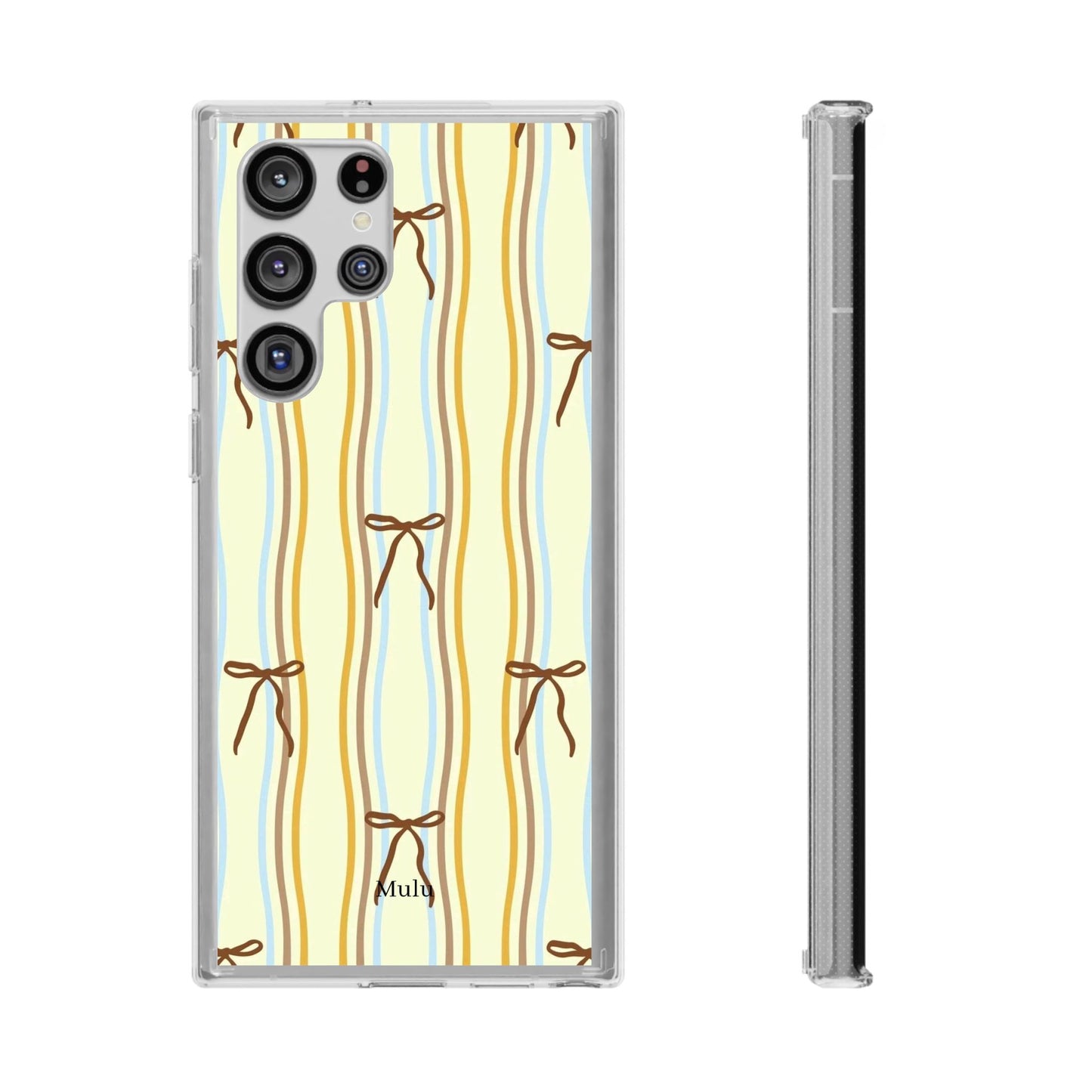 Ballet Ribbon Stripe Clear Impact Phone Case — Pastel Yellow Protective Cover