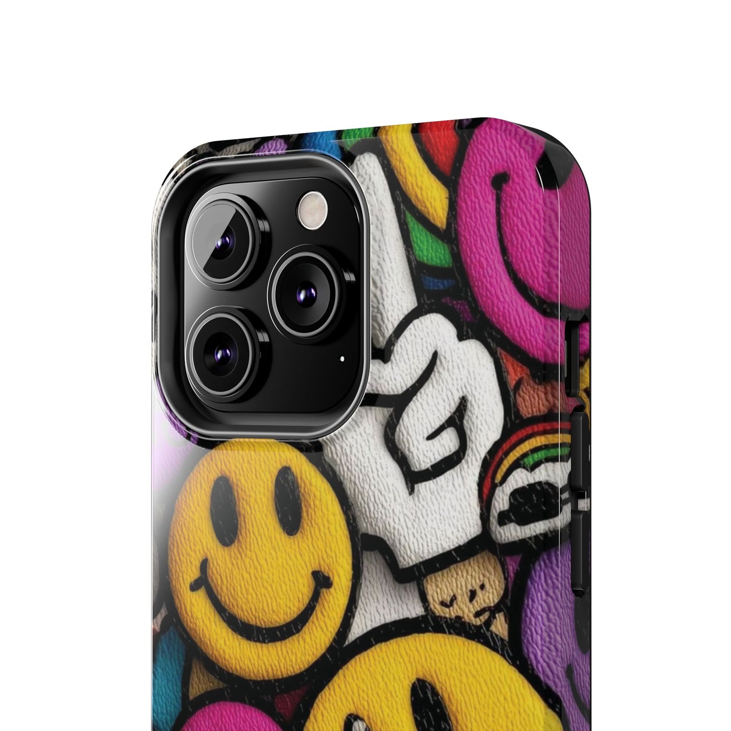 Smiley Graffiti Tough Phone Case – Colorful Urban Art Protection