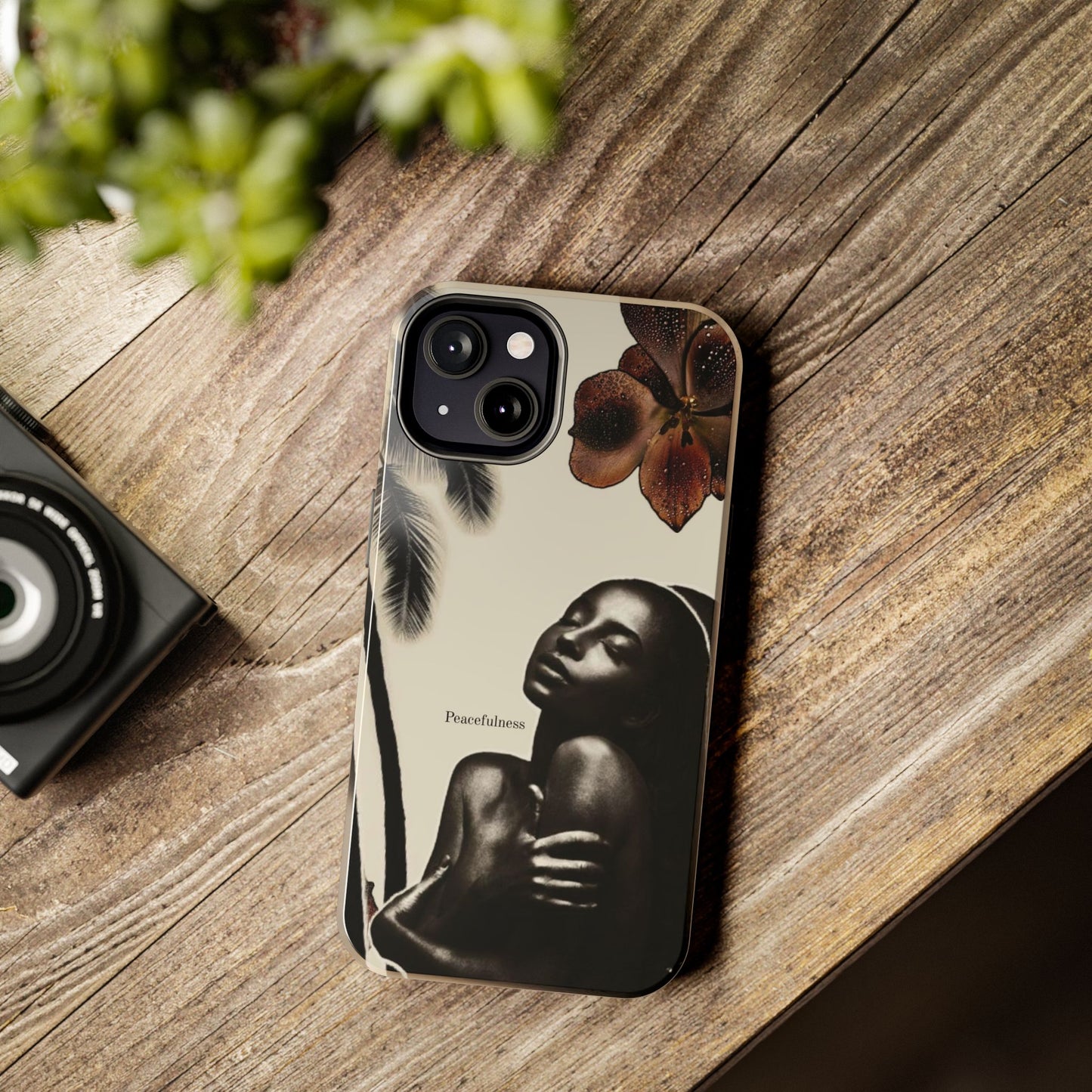 Tough Phone Case — "Peacefulness" Artistic Black Woman Floral Design