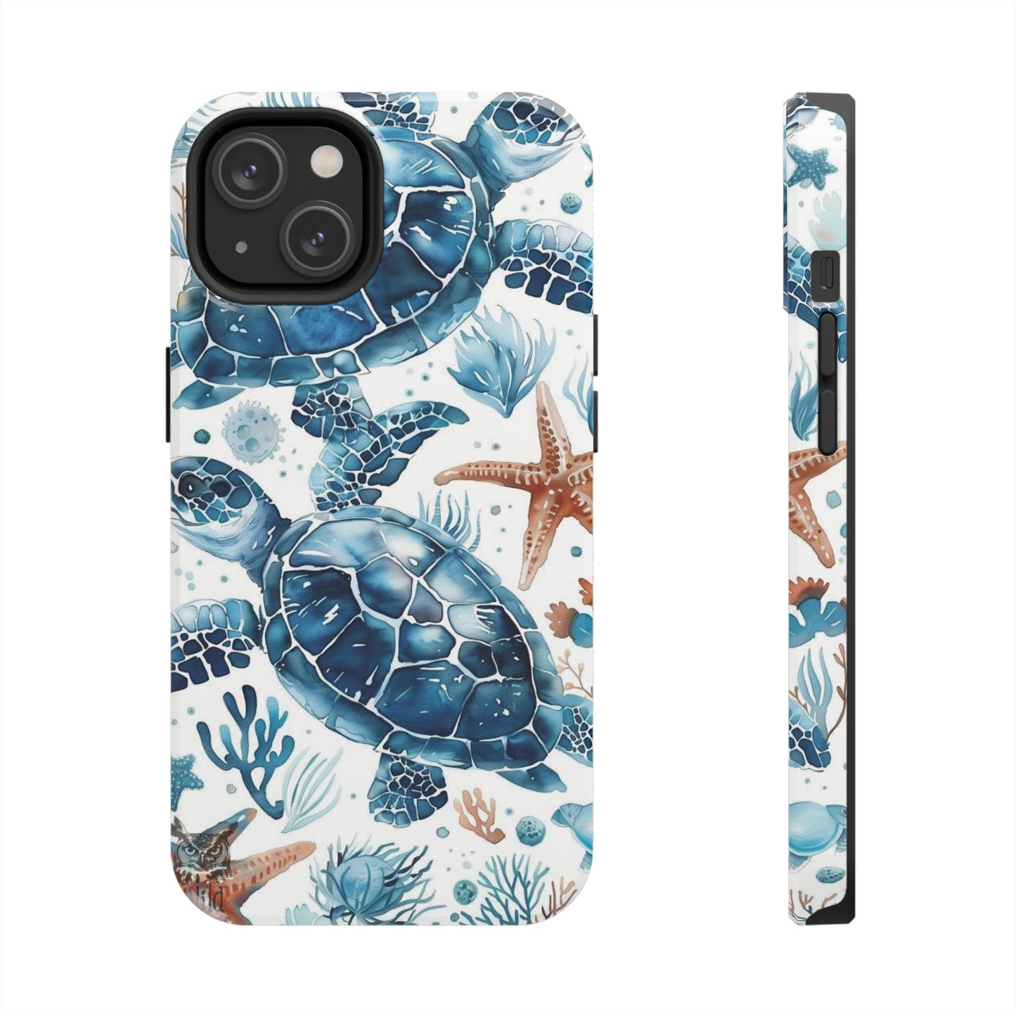 Sea Turtle Tough Phone Case — Blue Ocean Marine Life Protective Cover