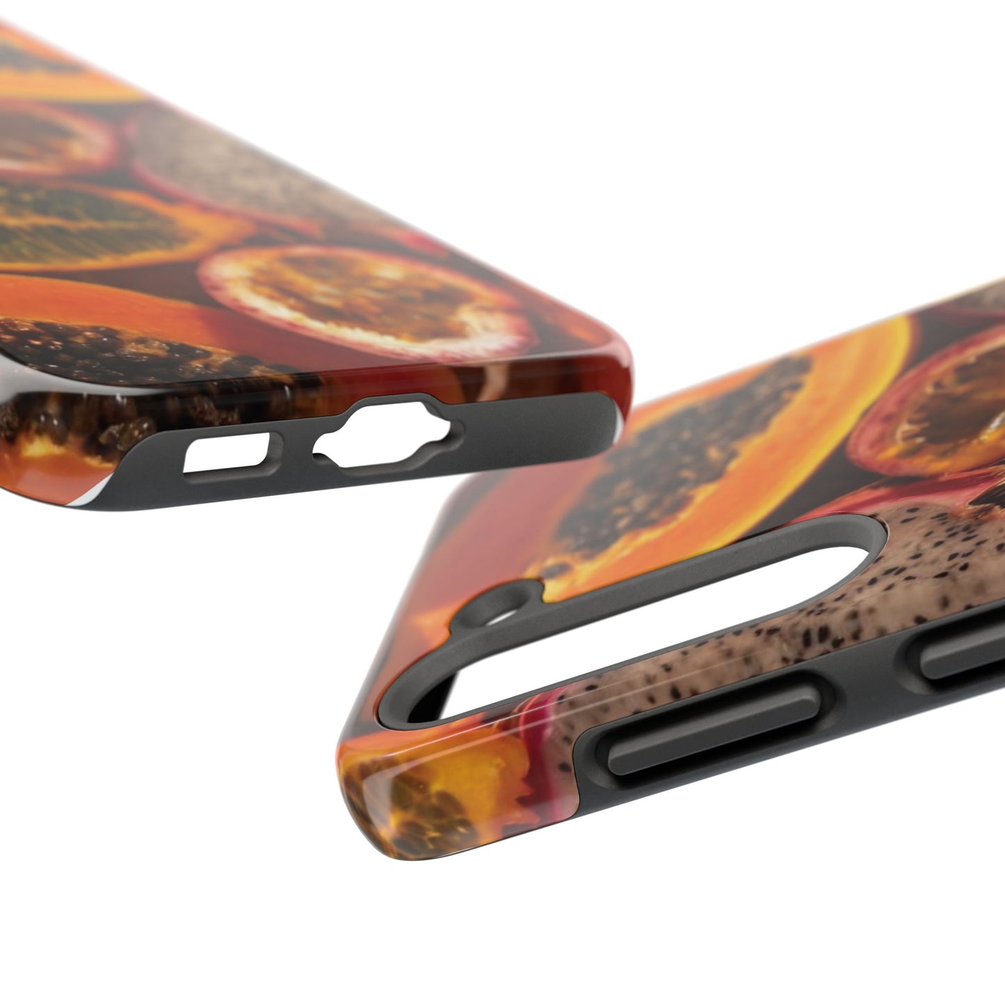 Tropical Fruit Tough Phone Case — Papaya & Dragon Fruit Design