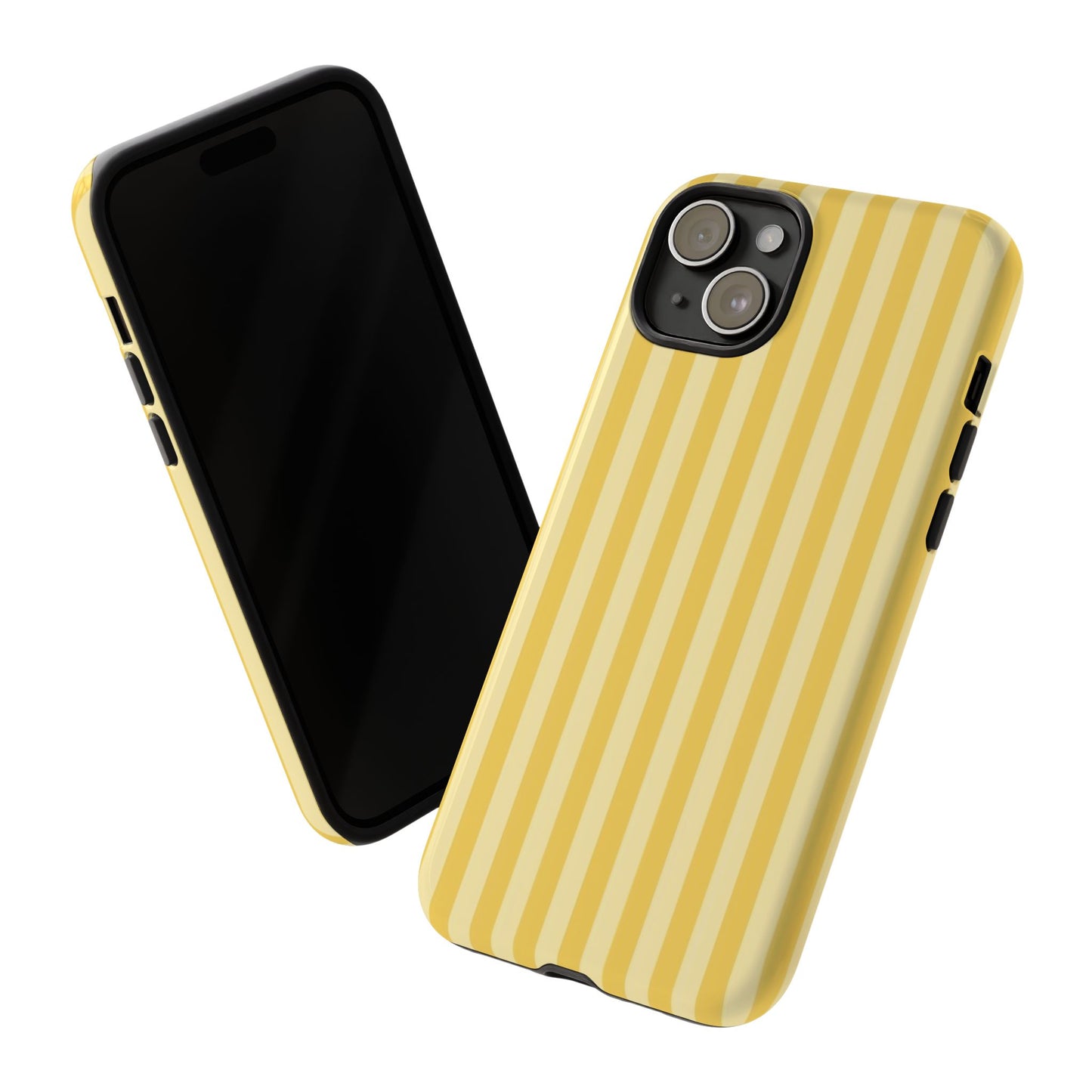 Yellow Stripe Tough Phone Case — Durable Protective iPhone Cover
