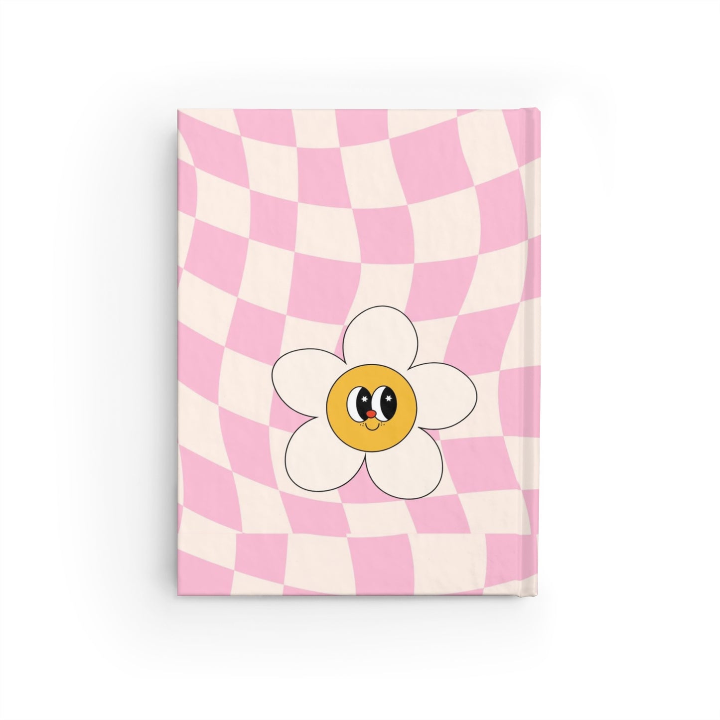 Pink Checker Daisy Journal — Cute Floral Lined Notebook for Kids & Teens